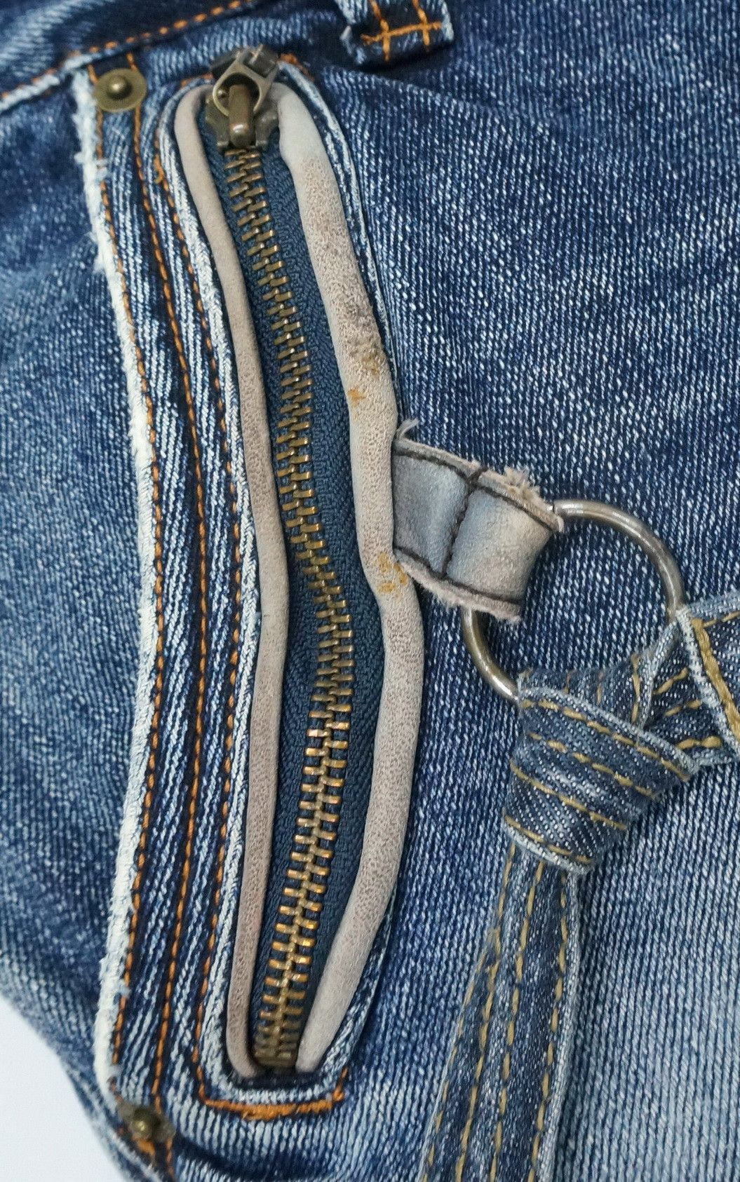 Japanese Brand 🔥Vtg! PPFM Peyton Place For Men Lowrise Jeans Cow Leather Size US 30 / EU 46 - 7 Thumbnail