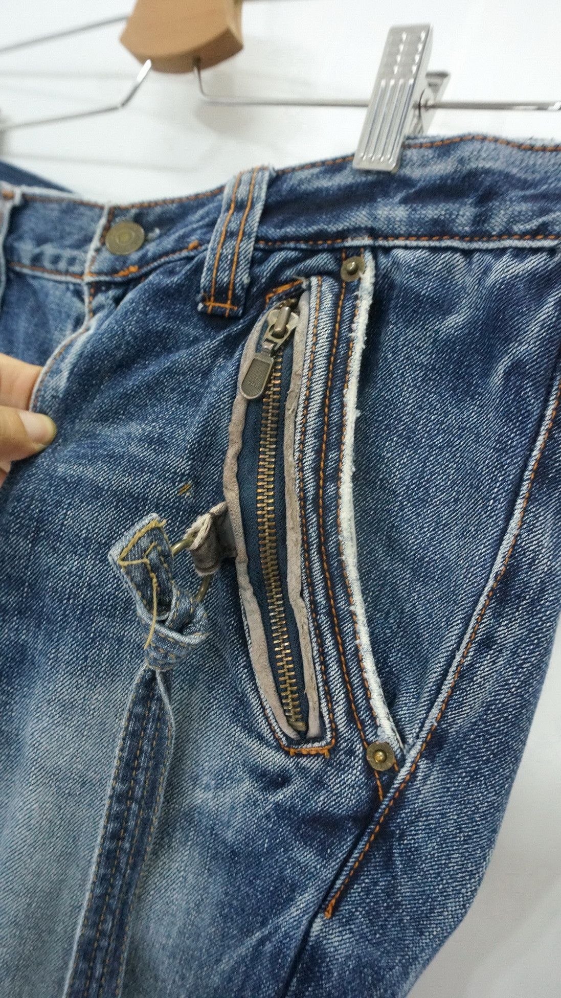 Japanese Brand 🔥Vtg! PPFM Peyton Place For Men Lowrise Jeans Cow Leather Size US 30 / EU 46 - 6 Thumbnail
