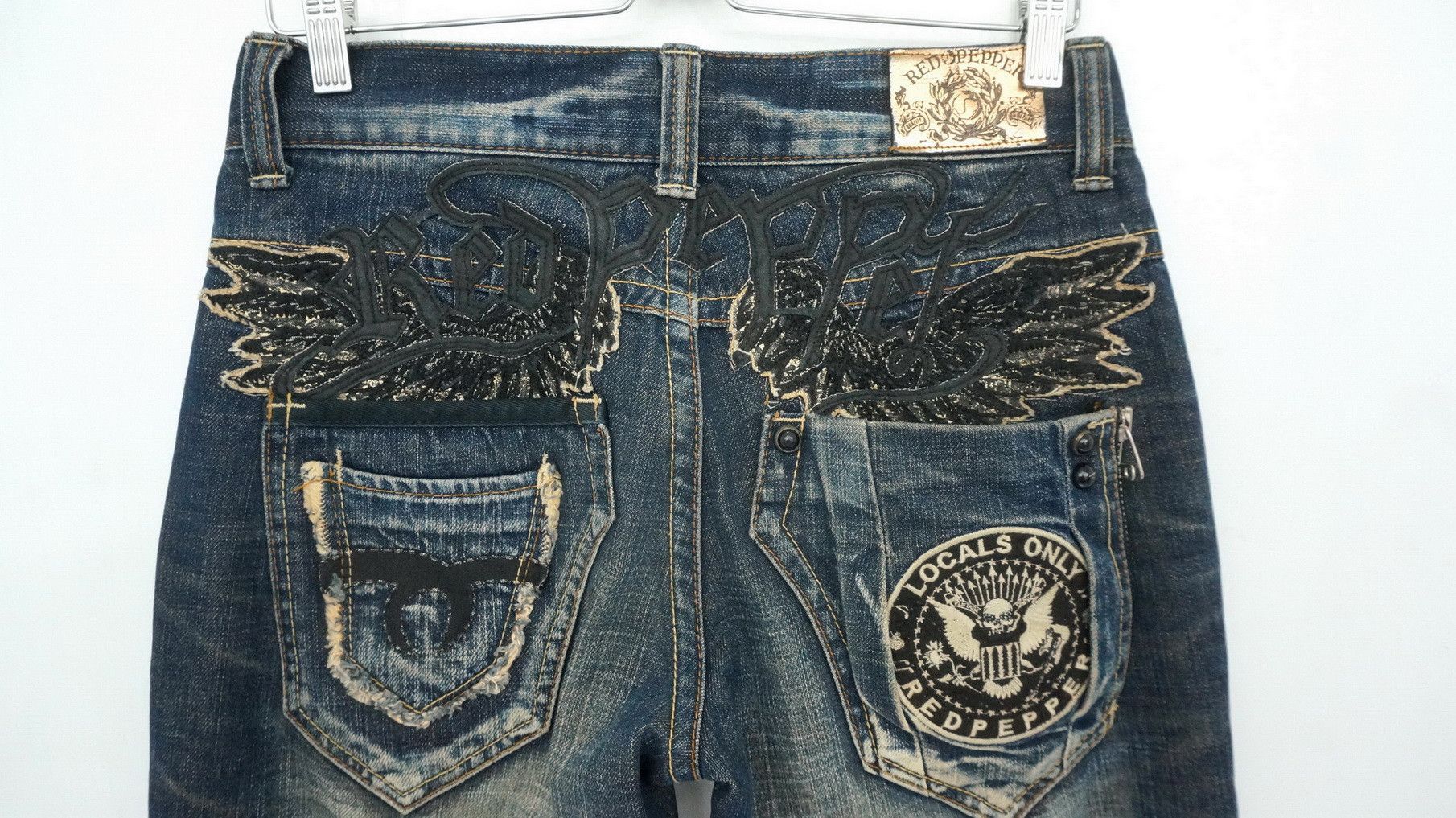 Japanese Brand Vtg! REDPEPPER Distressed Brown Off Jeans Ramones Inspired Size US 29 - 8 Thumbnail