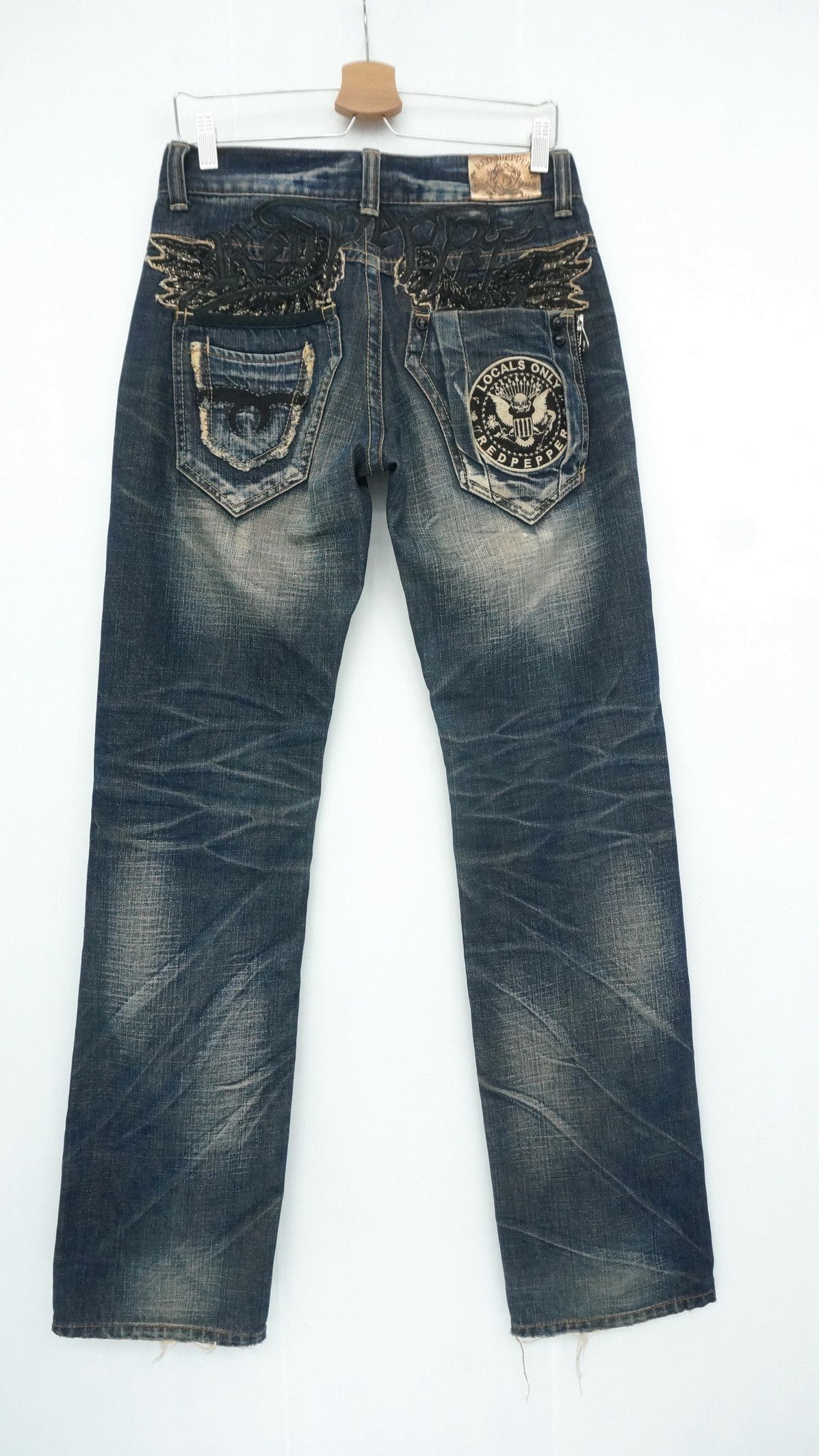 Japanese Brand Vtg! REDPEPPER Distressed Brown Off Jeans Ramones Inspired Size US 29 - 3 Thumbnail