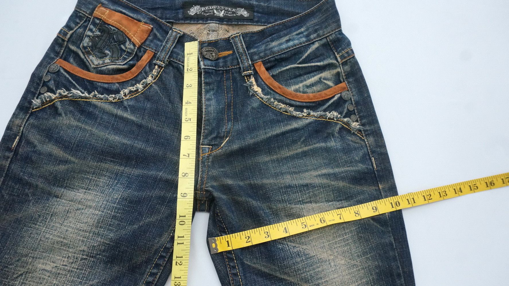 Japanese Brand Vtg! REDPEPPER Distressed Brown Off Jeans Ramones Inspired Size US 29 - 17 Thumbnail