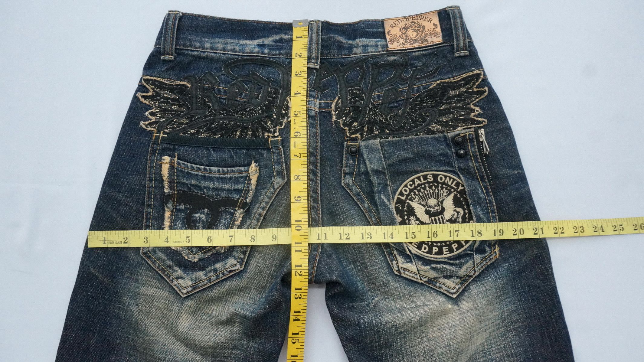 Japanese Brand Vtg! REDPEPPER Distressed Brown Off Jeans Ramones Inspired Size US 29 - 20 Thumbnail