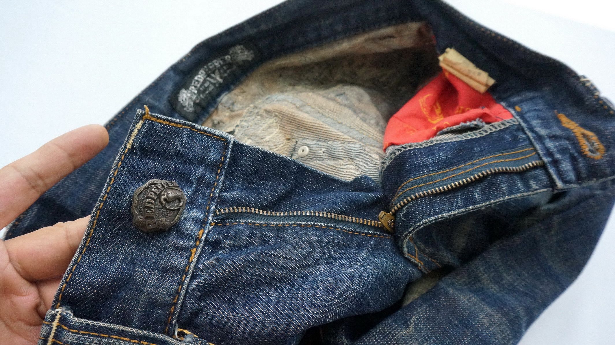 Japanese Brand Vtg! REDPEPPER Distressed Brown Off Jeans Ramones Inspired Size US 29 - 21 Thumbnail