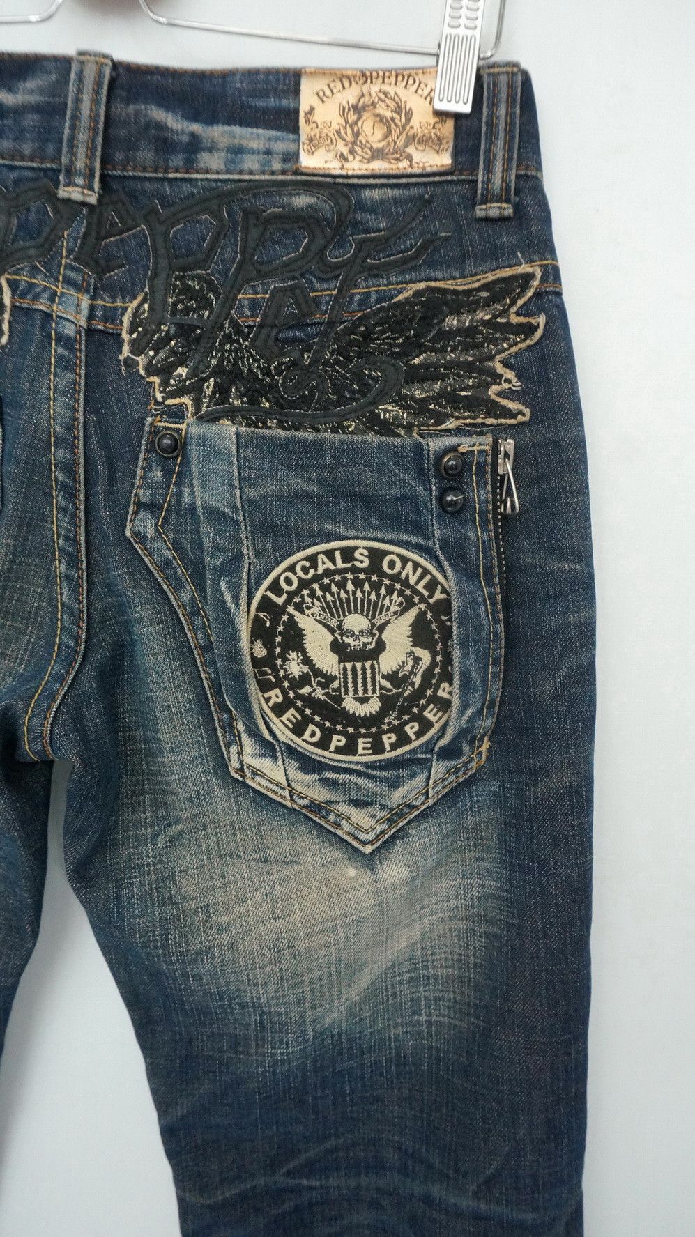 Japanese Brand Vtg! REDPEPPER Distressed Brown Off Jeans Ramones Inspired Size US 29 - 4 Thumbnail