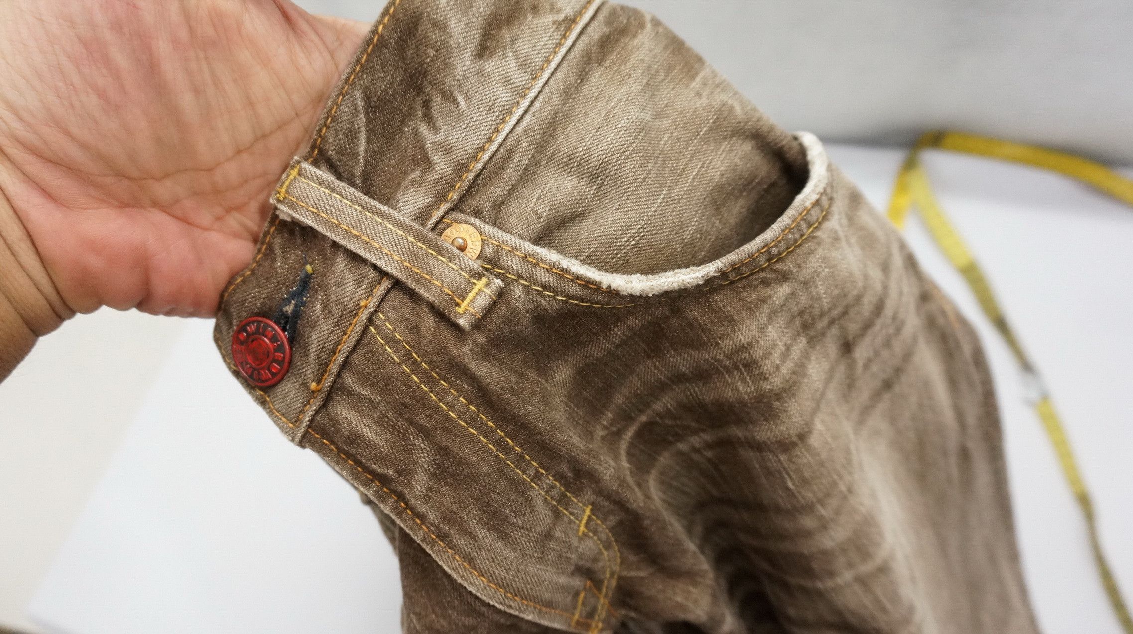 Edwin × Vintage 🔥 Flare Vintage EDWIN 503 Japan Distressed Brown Jeans W30 Size US 30 / EU 46 - 16 Thumbnail