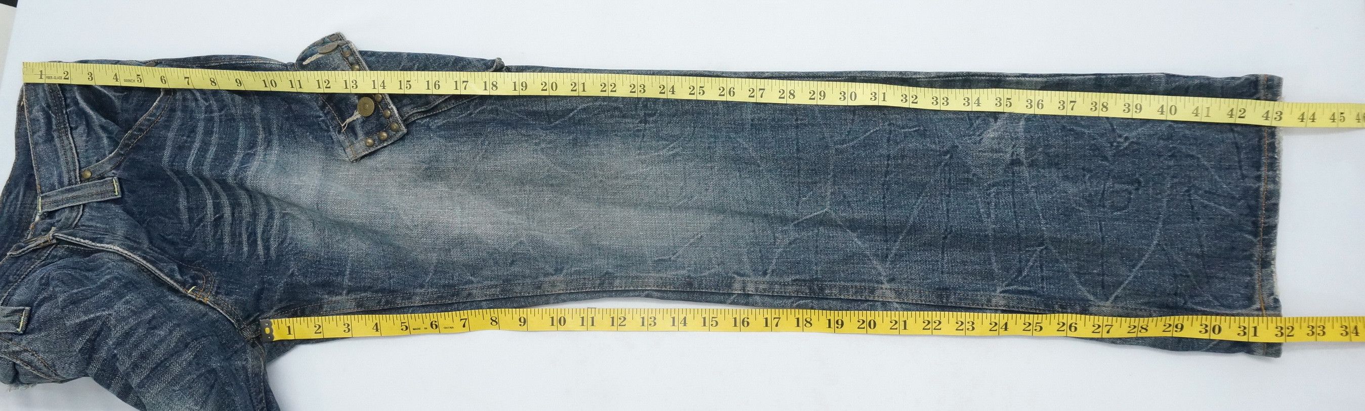 Japanese Brand Flared! Vintage DAILY NEWS Japan Skinny Cargo Denim Jeans Size US 32 / EU 48 - 12 Thumbnail