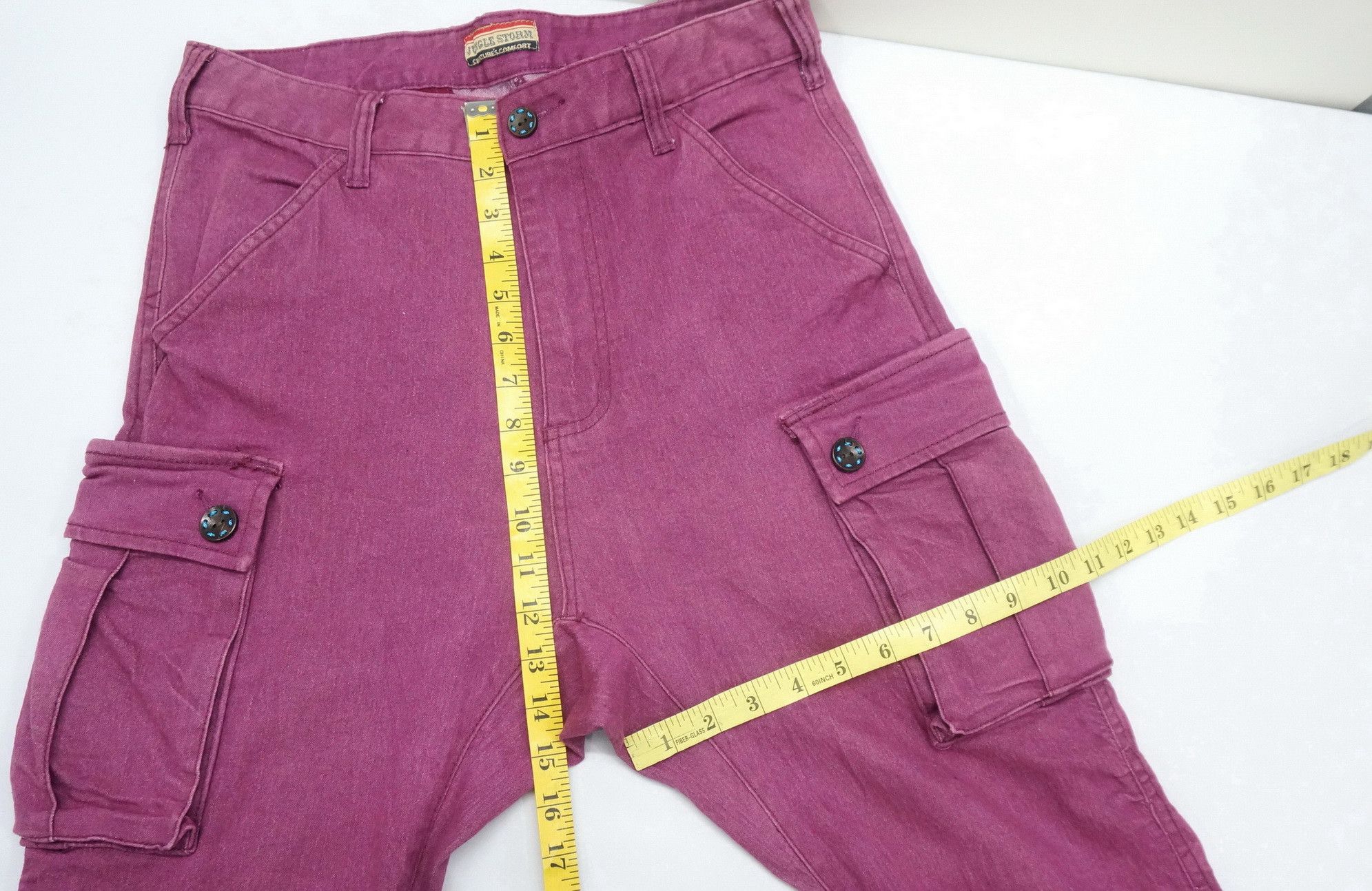 Japanese Brand JUNGLE STORM Drop Crotch Buckle Back Cargo Pants Size US 31 - 12 Thumbnail