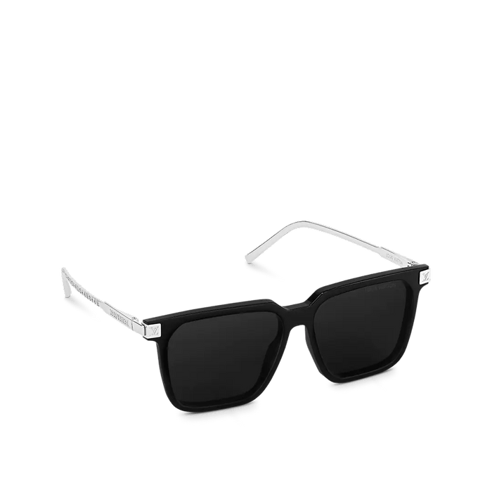 Louis Vuitton 1.1 Evidence Metal Square Sunglasses, Black, One Size