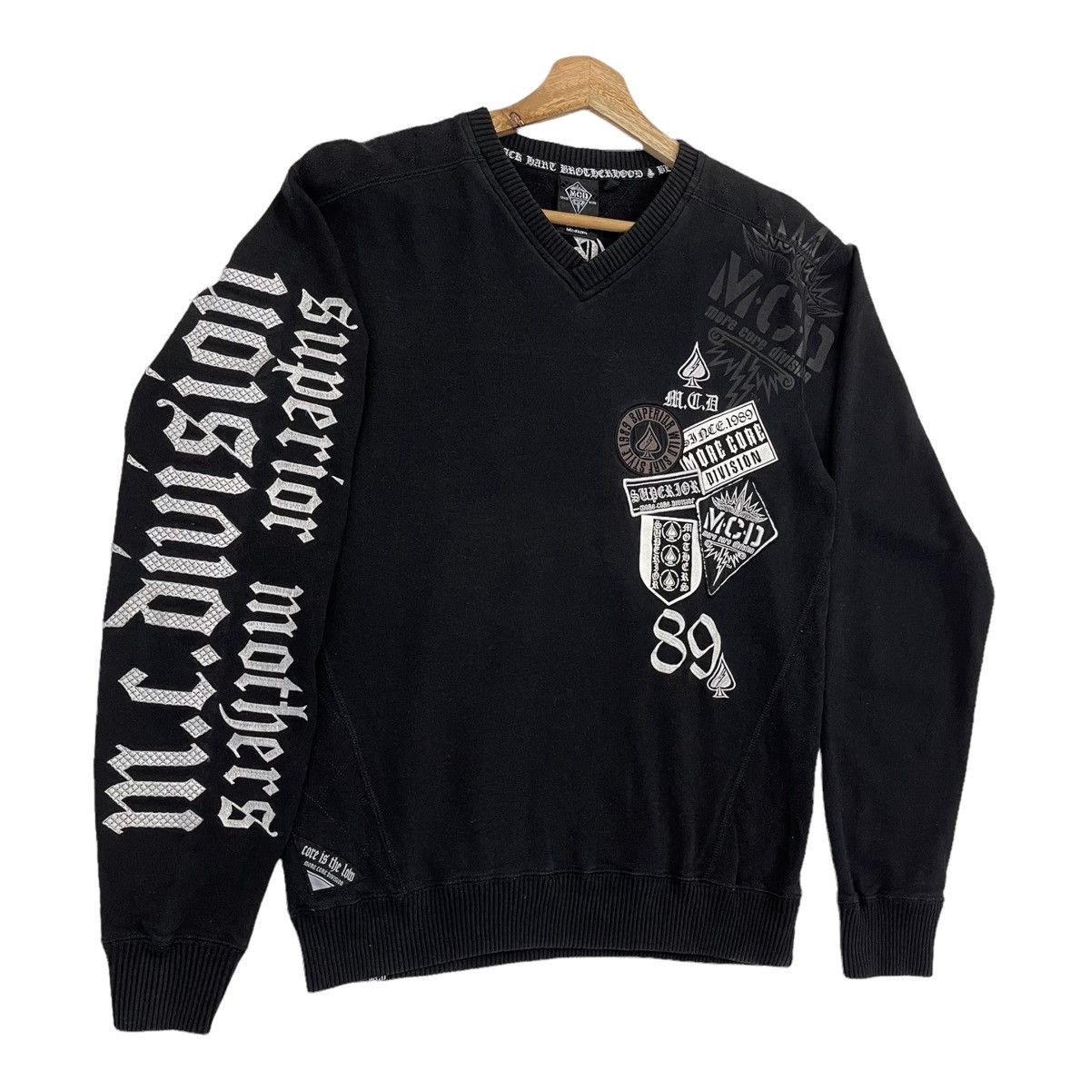 Japanese Brand × Vintage Mcd Punk Rock Surf Vneck Sweatshirt Size S Size US M / EU 48-50 / 2 - 2 Thumbnail