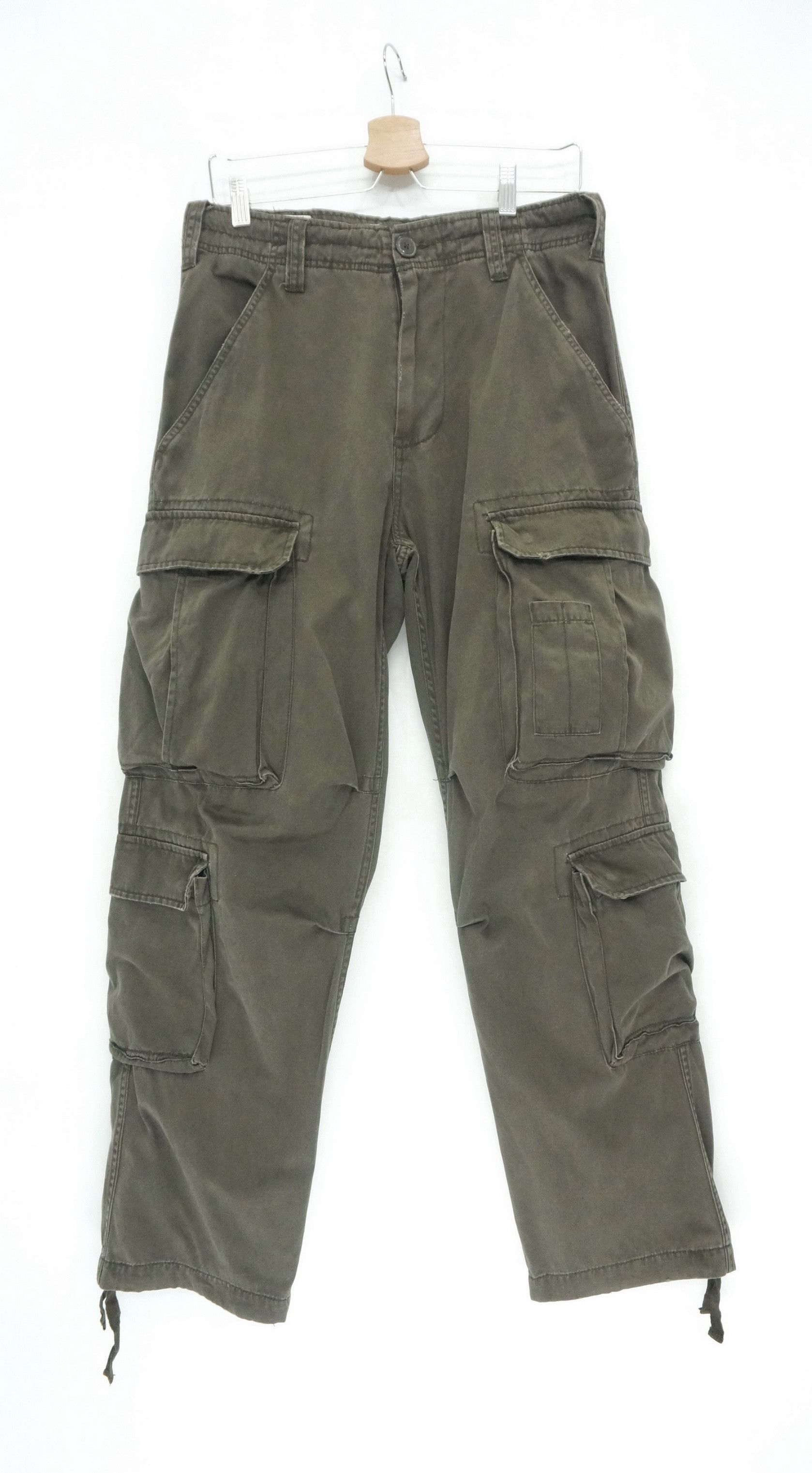 image of Military Real Crush Clothing 8 Pockets Tactical Worn Cargo Pants in Dusty Olive, Men's (Size 30)