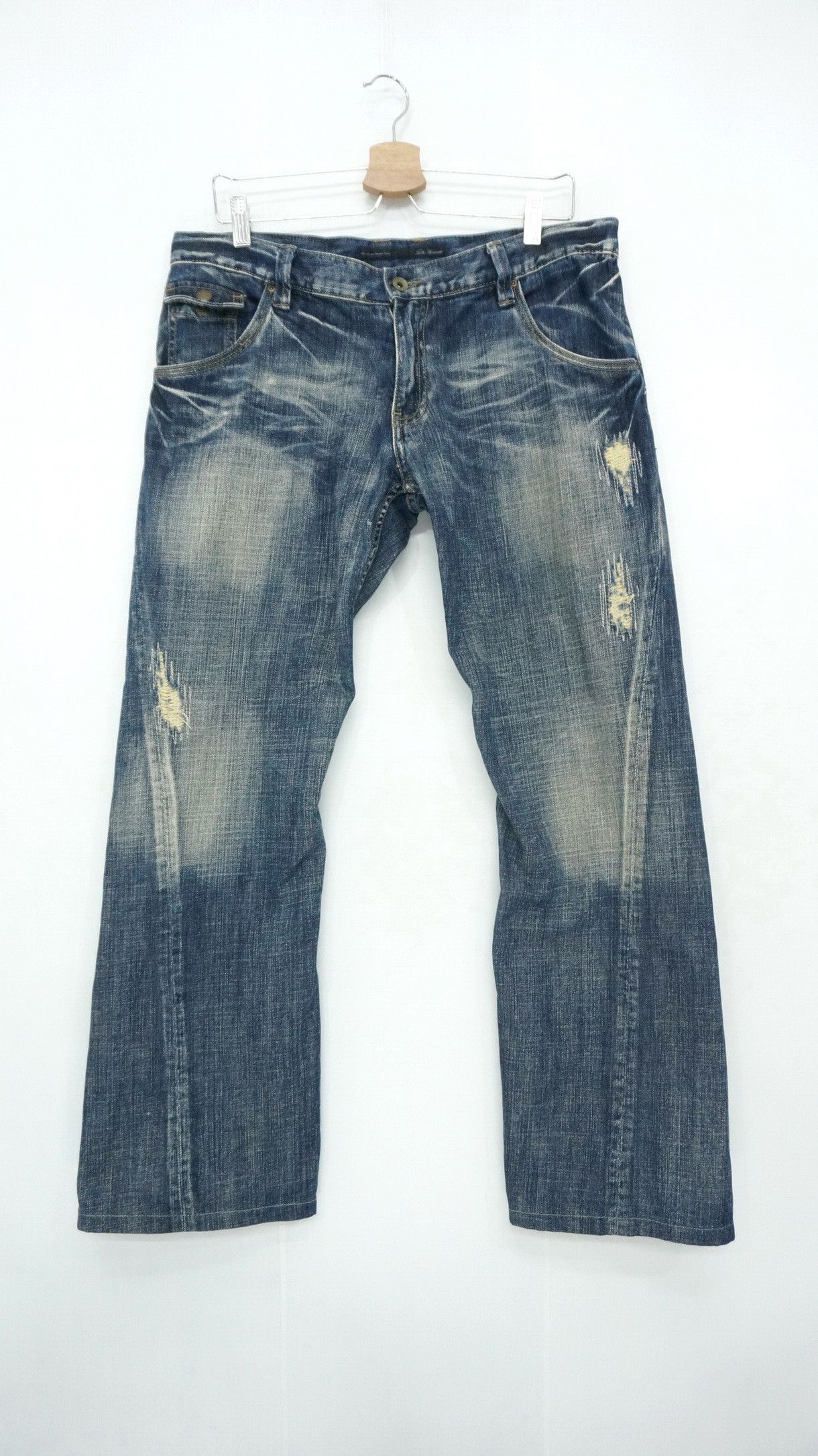 Issey Miyake 🔥TETE HOMME Twisted Seam Flared Lowrise Jeans Size US 33 - 2 Thumbnail