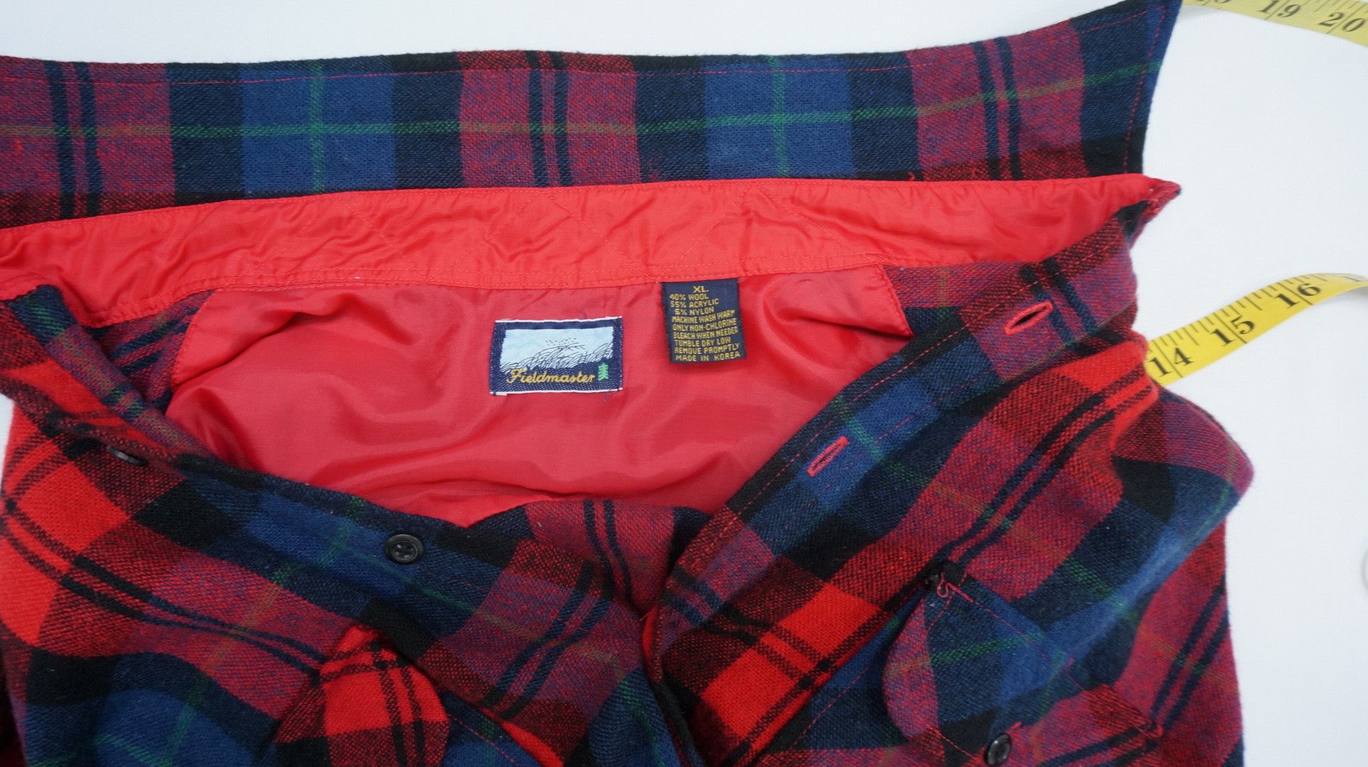 Flannel Vintage FIELDMASTER Tartan Plaid Wool Acrylic Flannel Size US XL / EU 56 / 4 - 11 Thumbnail