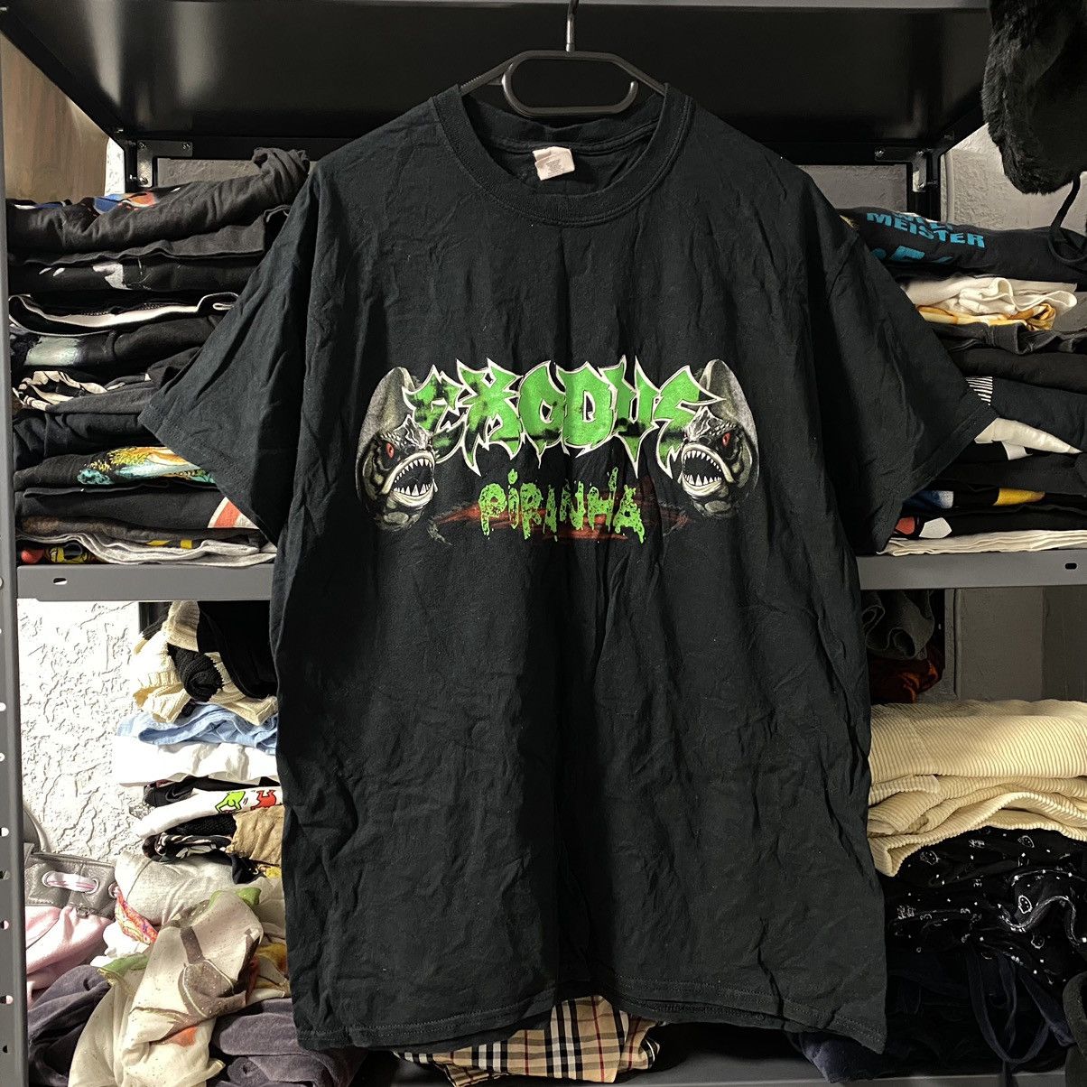 VINTAGE EXODUS PIRANHA ATTACK OVER EUROPE TOUR T SHIRT