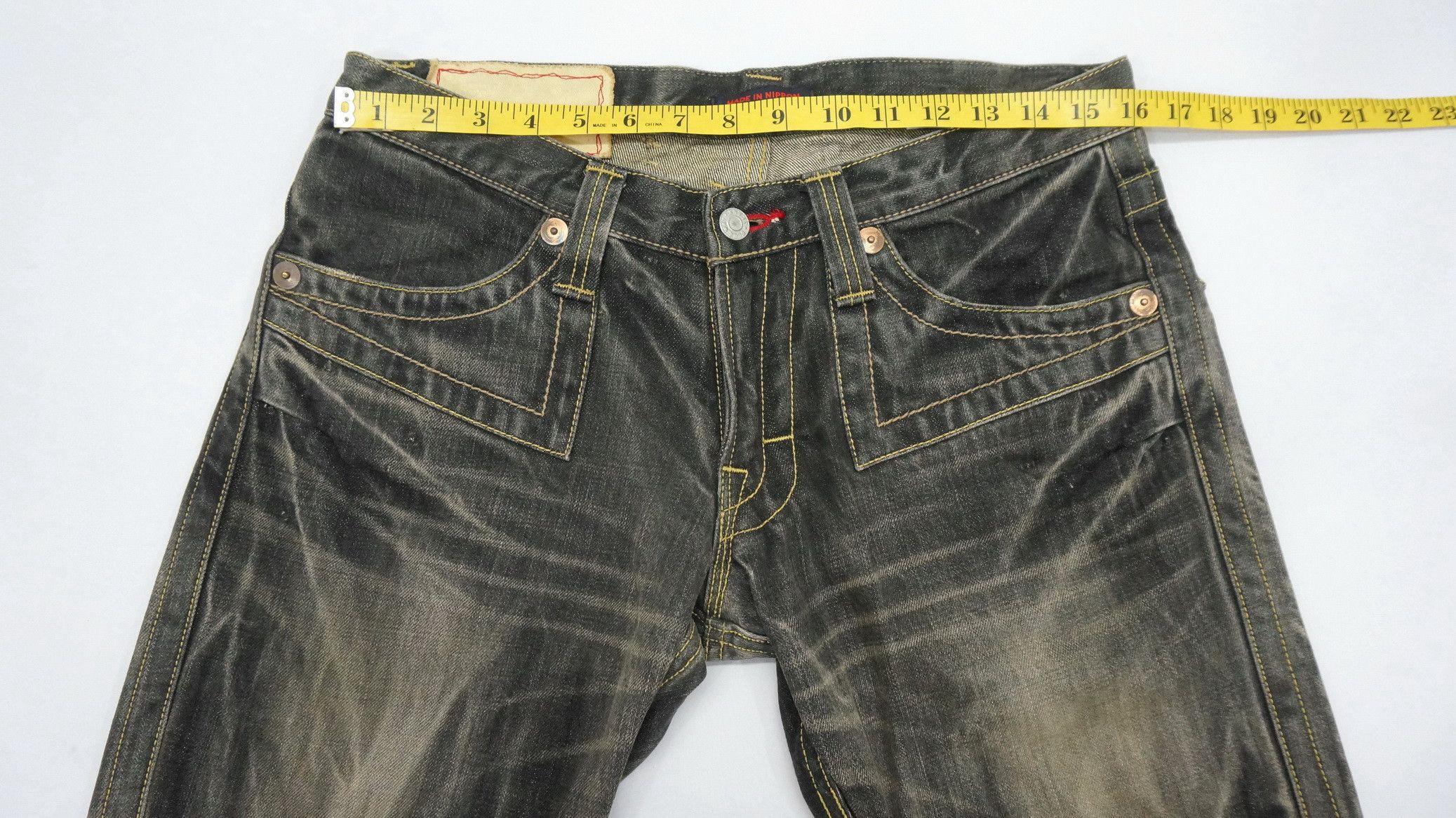 Japanese Brand 🔥Vtg🔥 Japan Distressed Flared Jeans Foc Mastermind Tote Size US 32 / EU 48 - 15 Thumbnail