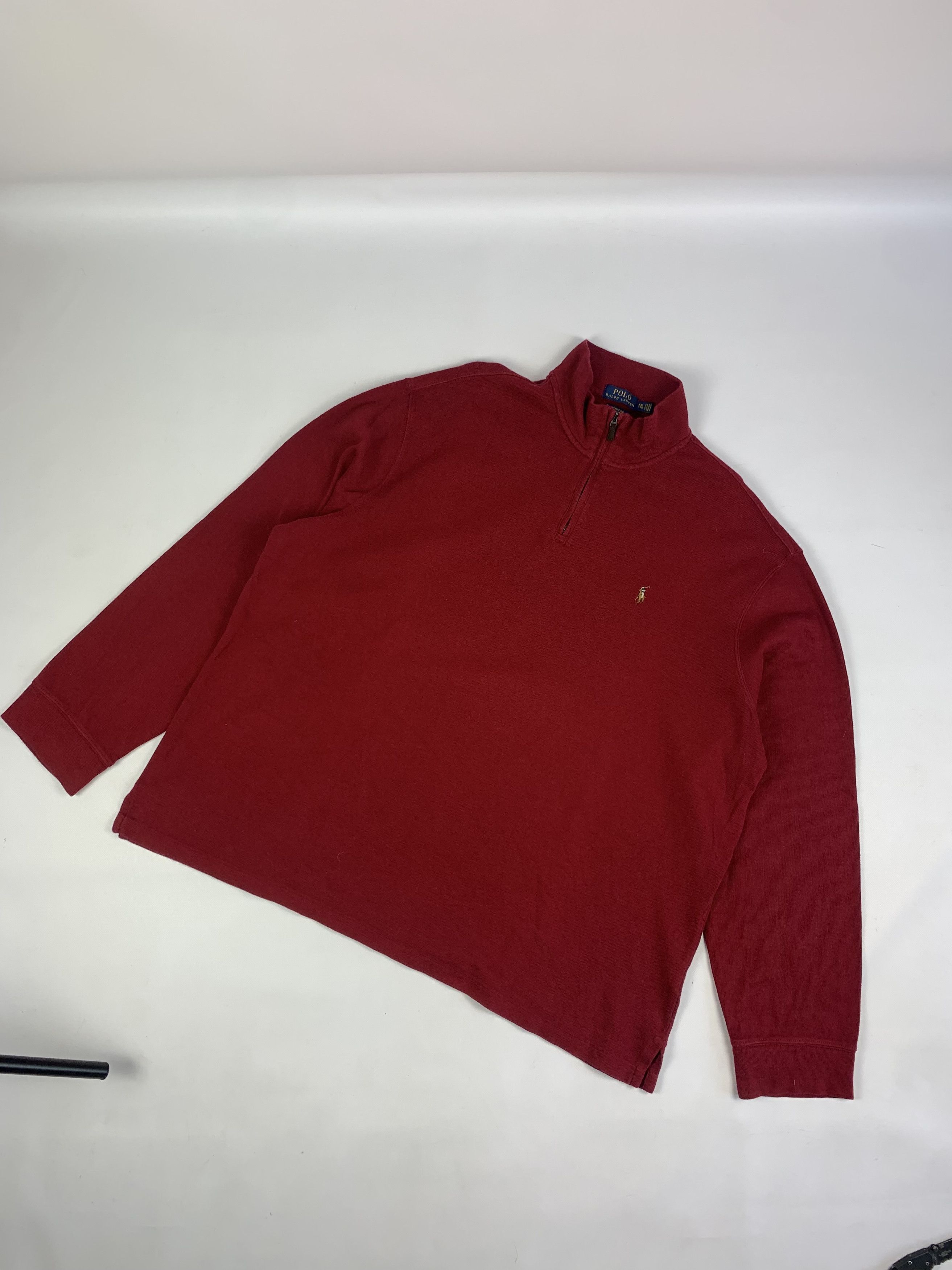 Polo Ralph Lauren Polo by Ralph Lauren 1/4 zip sweater pullover burgundy Size US XXL / EU 58 / 5 - 1 Thumbnail