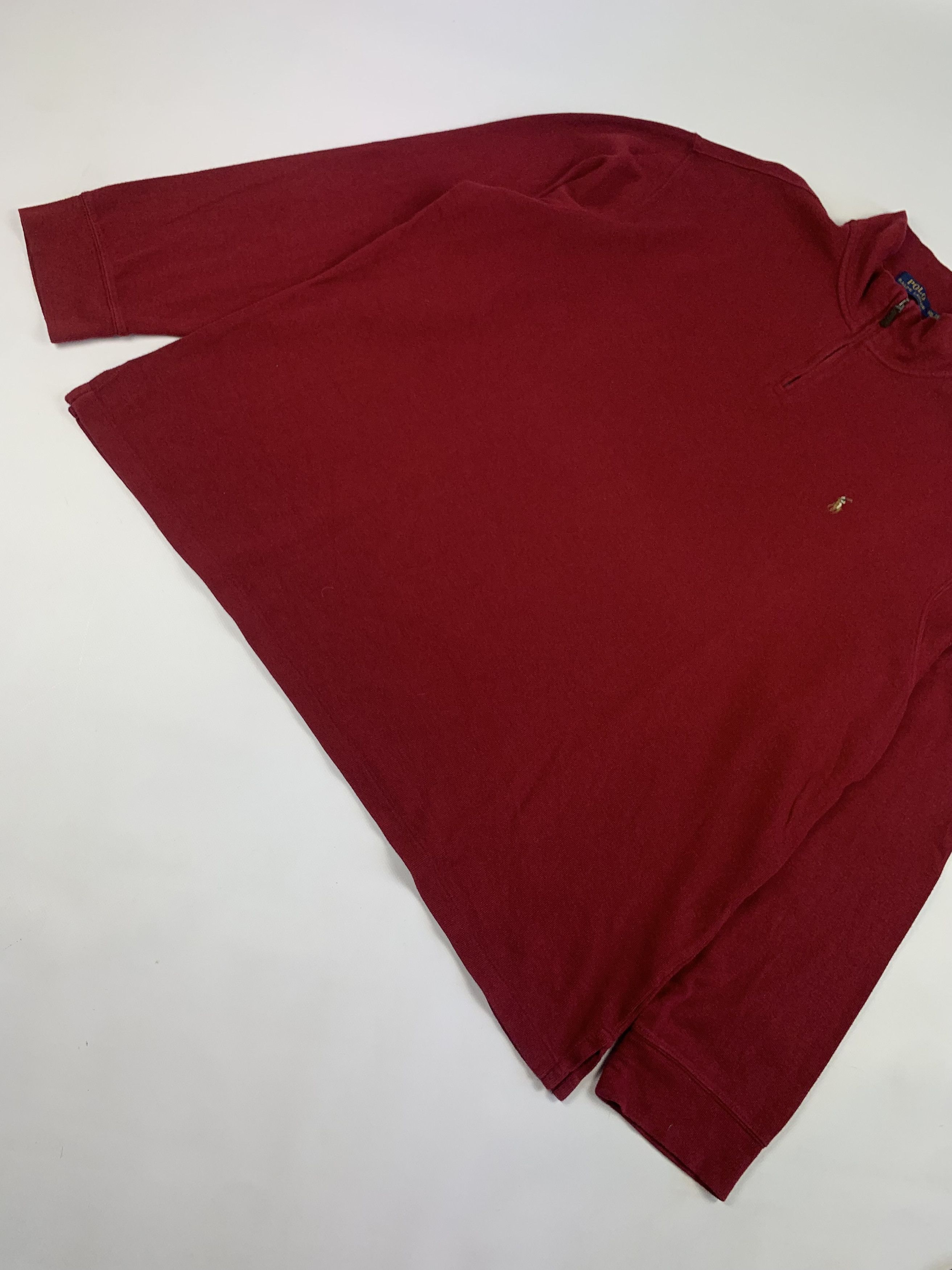 Polo Ralph Lauren Polo by Ralph Lauren 1/4 zip sweater pullover burgundy Size US XXL / EU 58 / 5 - 3 Thumbnail