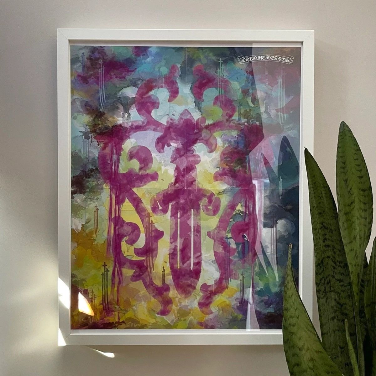 image of Chrome Hearts Watercolor Dagger Poster in White, Men's