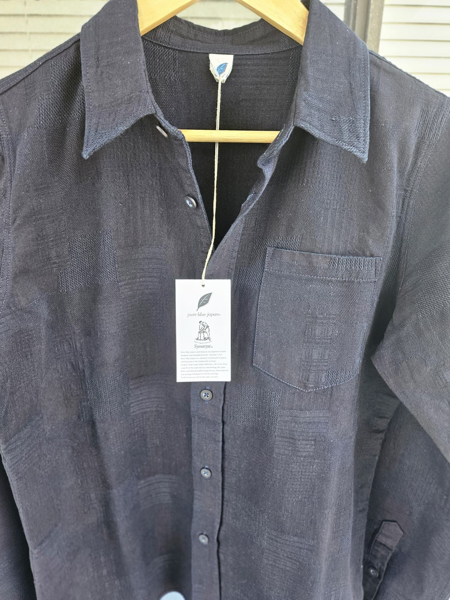 Pure Blue Japan 2221- WID Double Indigo Jacquard Patchwork Shirt | Grailed