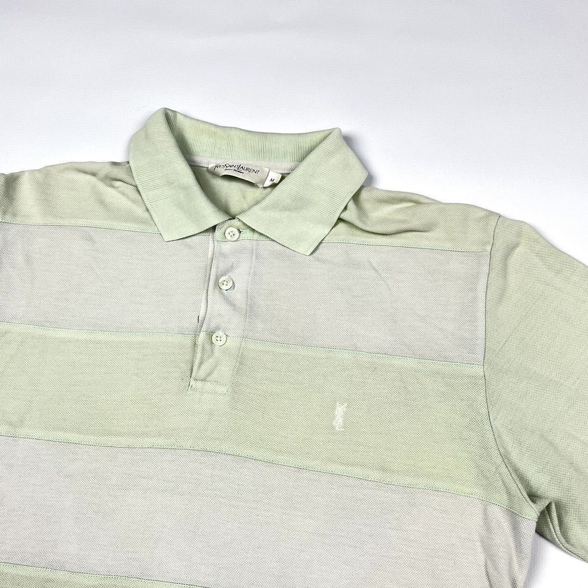 Vintage × Yves Saint Laurent Vintage Yves Saint Laurent Stripped Polo Shirt Size US M / EU 48-50 / 2 - 2 Thumbnail