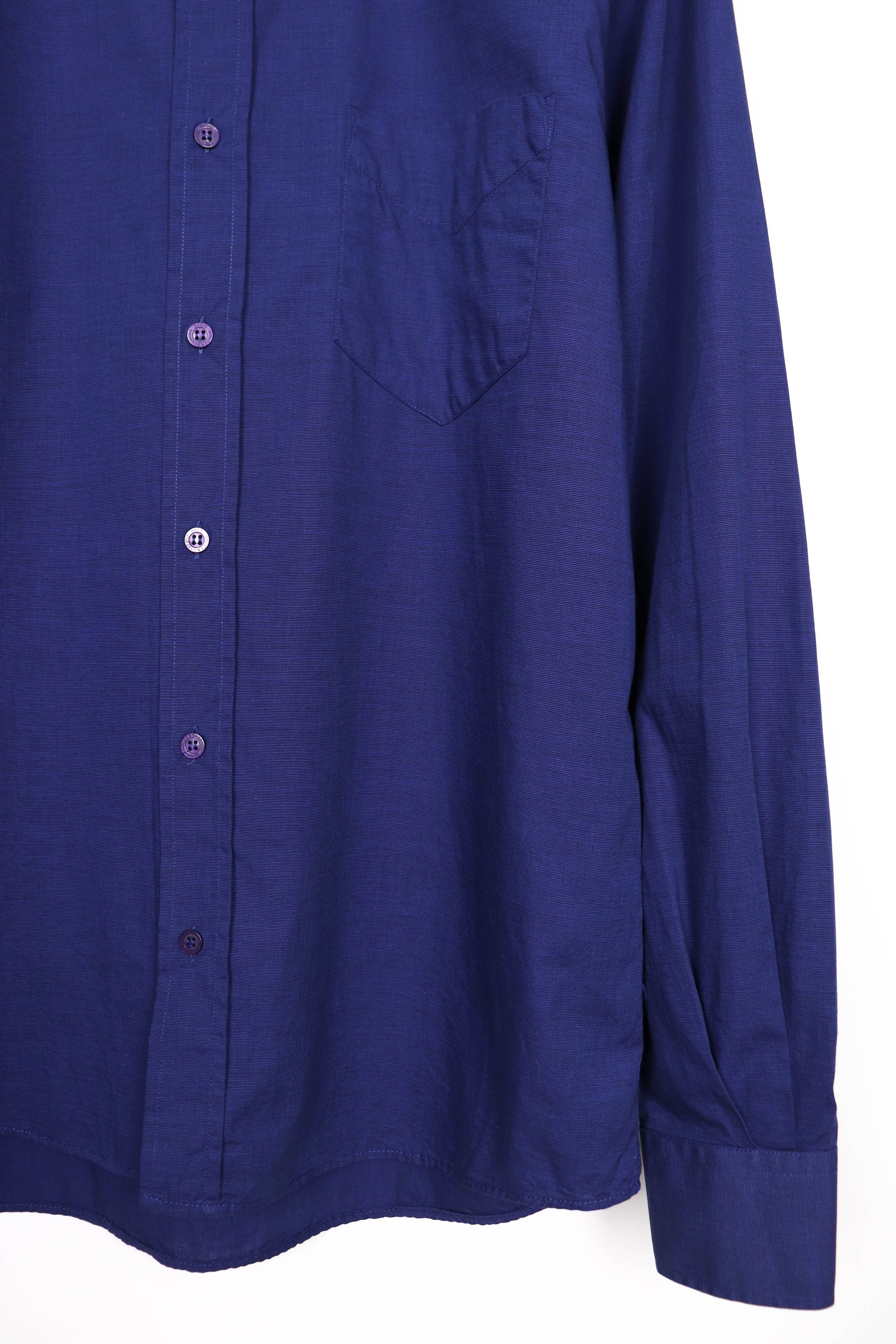 Dolce & Gabbana Dolce & Gabbana BASIC Vintage 90s Navy Blue Cotton Shirt Size US L / EU 52-54 / 3 - 5 Thumbnail