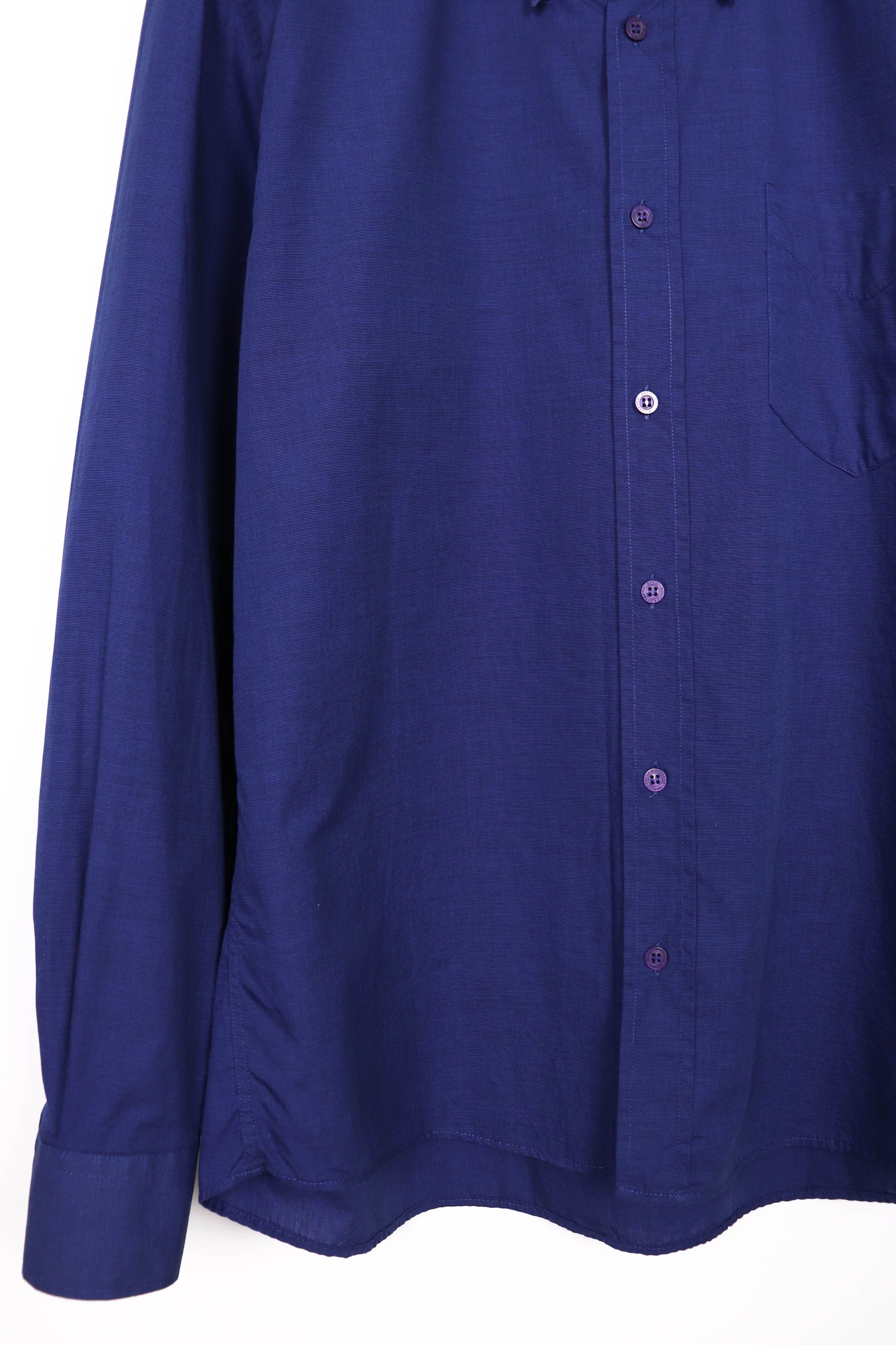 Dolce & Gabbana Dolce & Gabbana BASIC Vintage 90s Navy Blue Cotton Shirt Size US L / EU 52-54 / 3 - 3 Thumbnail