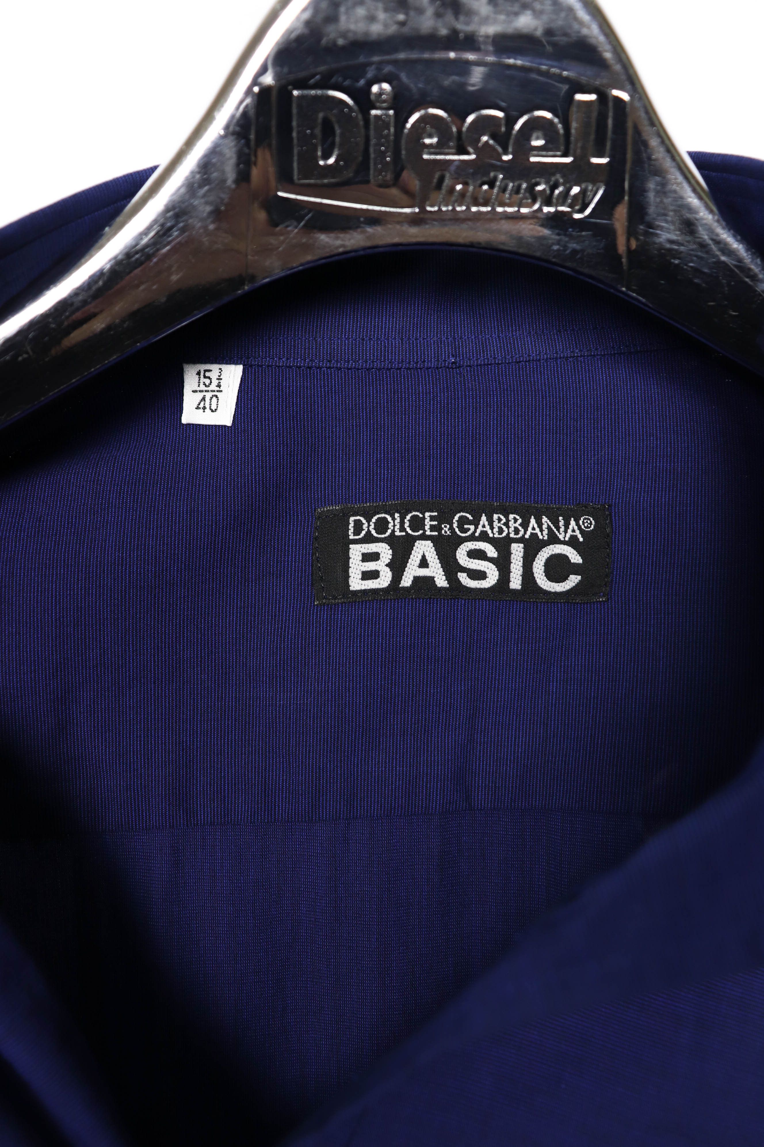 Dolce & Gabbana Dolce & Gabbana BASIC Vintage 90s Navy Blue Cotton Shirt Size US L / EU 52-54 / 3 - 7 Thumbnail