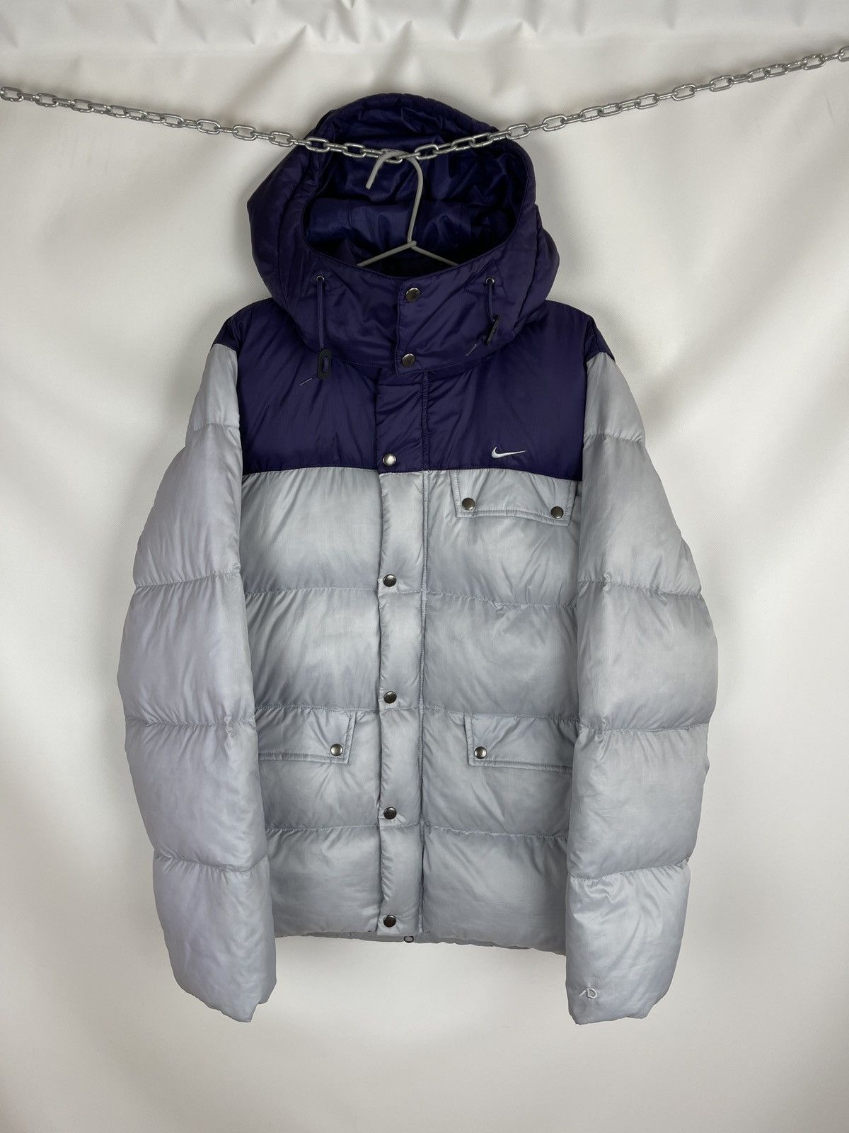 Nike Nike 550 down jacket athletic dept. purpl grey puffer quilt Size US M / EU 48-50 / 2 - 2 Thumbnail