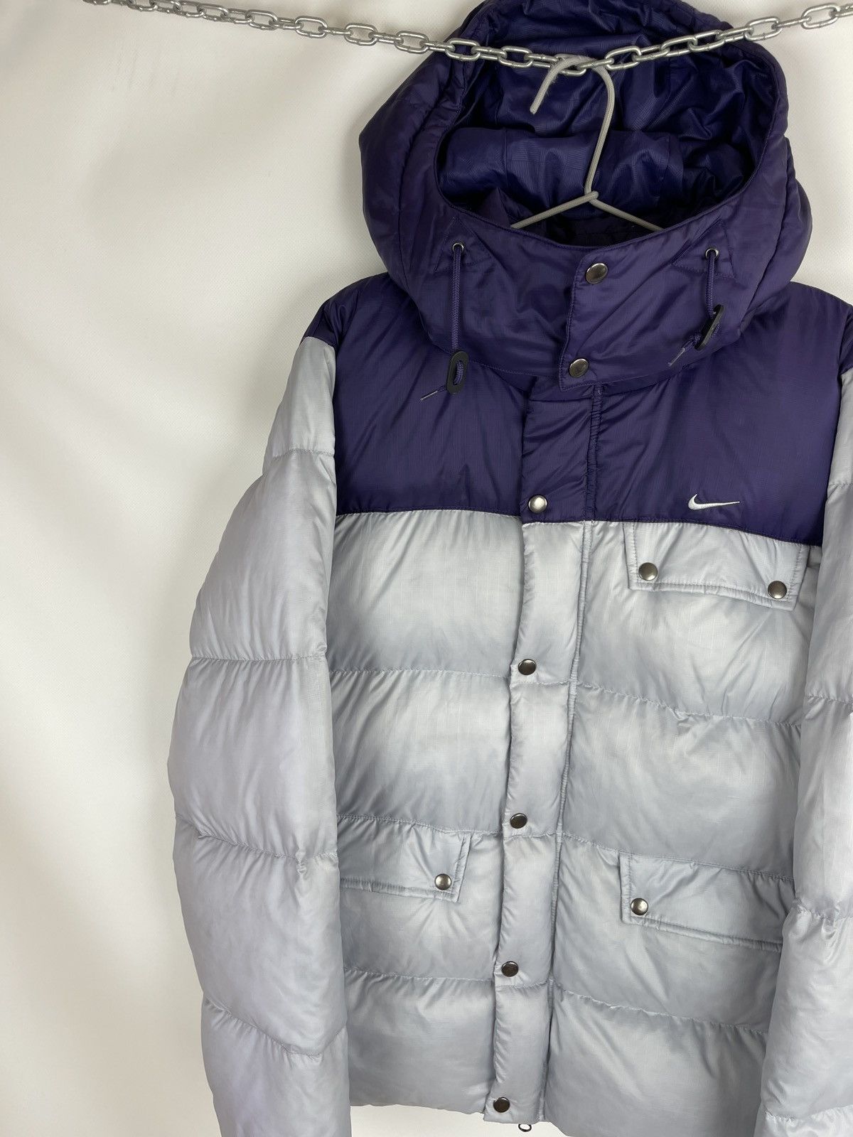 Nike Nike 550 down jacket athletic dept. purpl grey puffer quilt Size US M / EU 48-50 / 2 - 6 Thumbnail