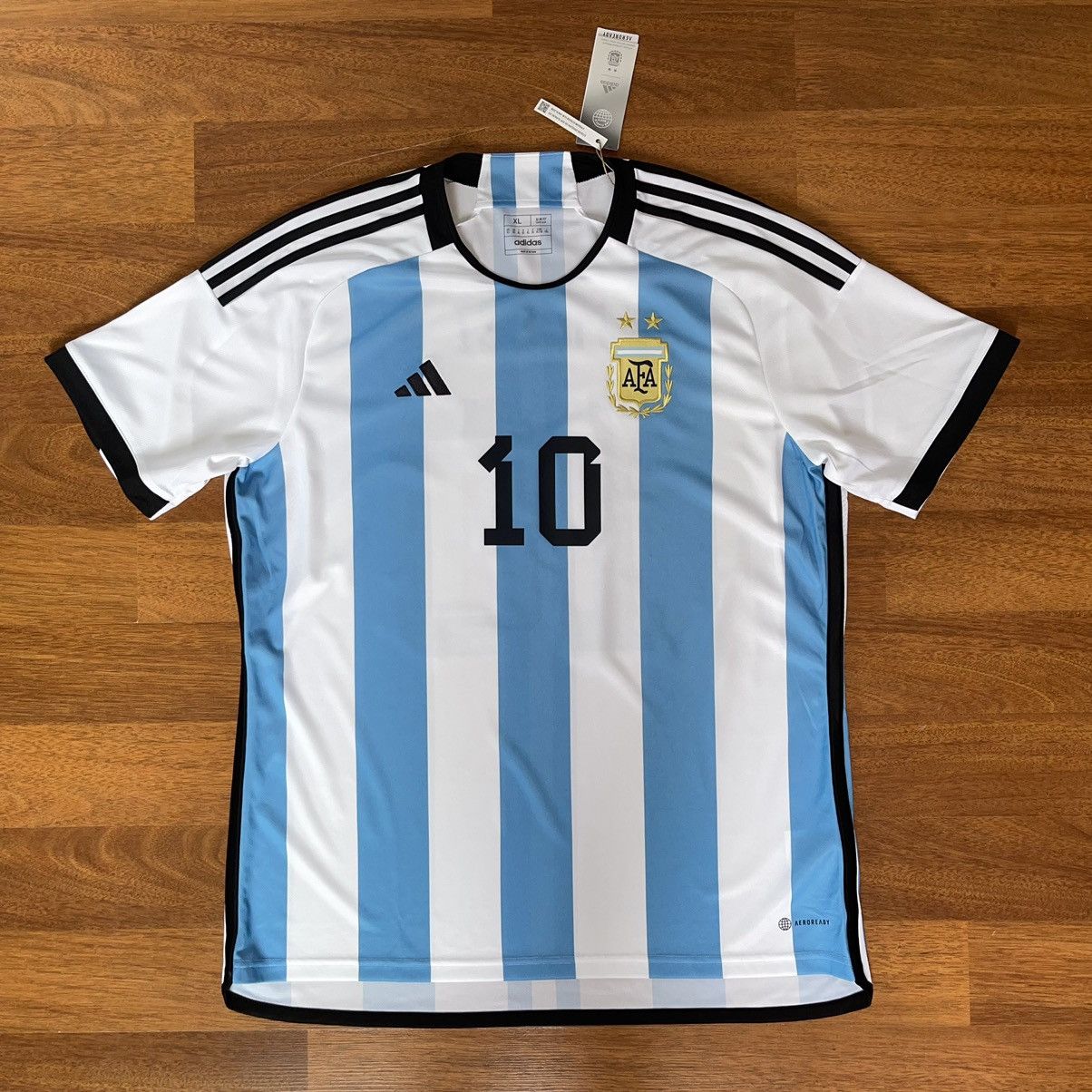 Adidas NWT ARGENTINA ADIDAS 2022 WC FOOTBALL HOME JERSEY #10 MESSI Size US XL / EU 56 / 4 - 2 Thumbnail