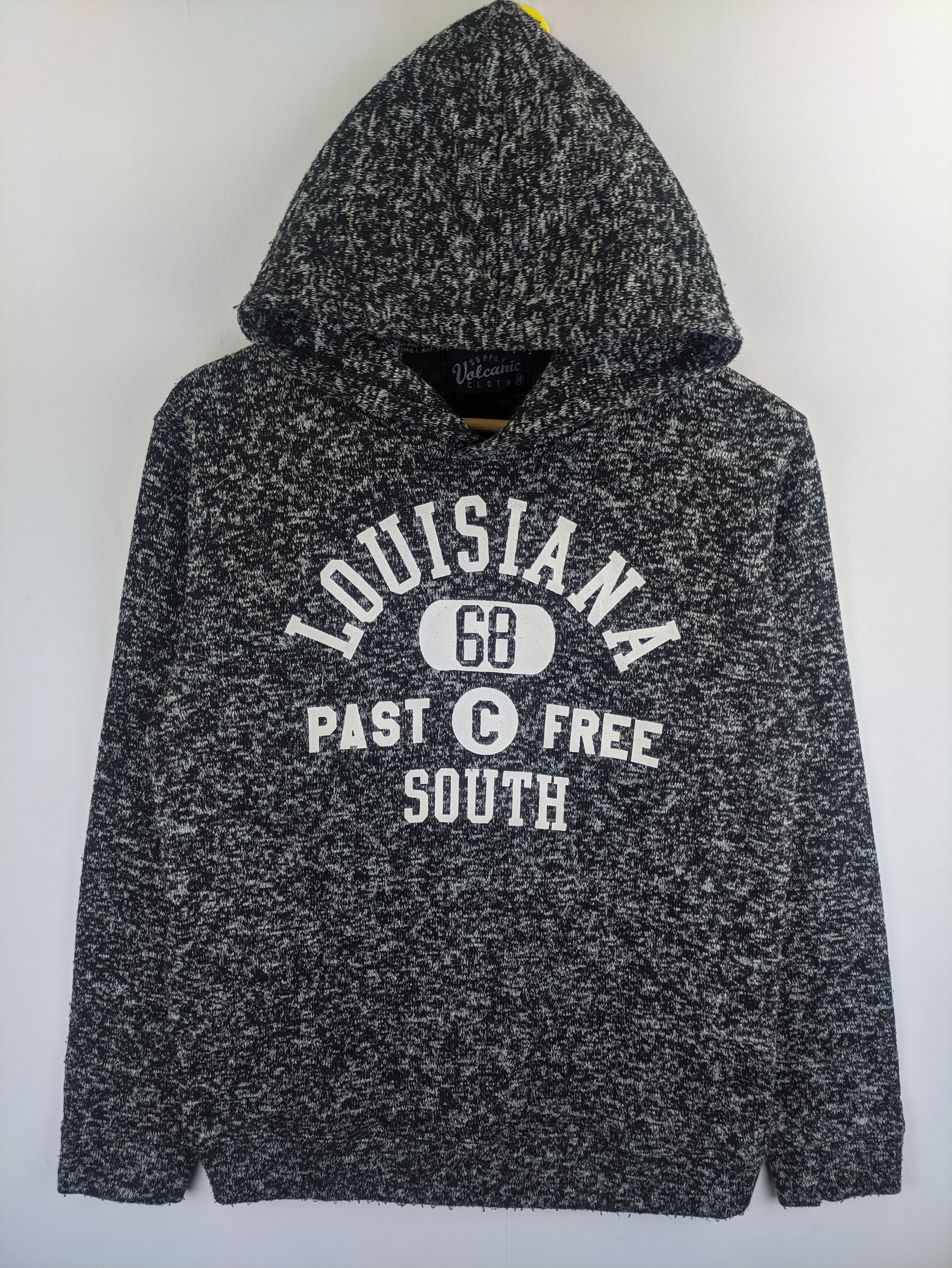 image of Stealshoodie Pullover Louisiana South By Volcanic in Black Gray, Men's (Size Medium)