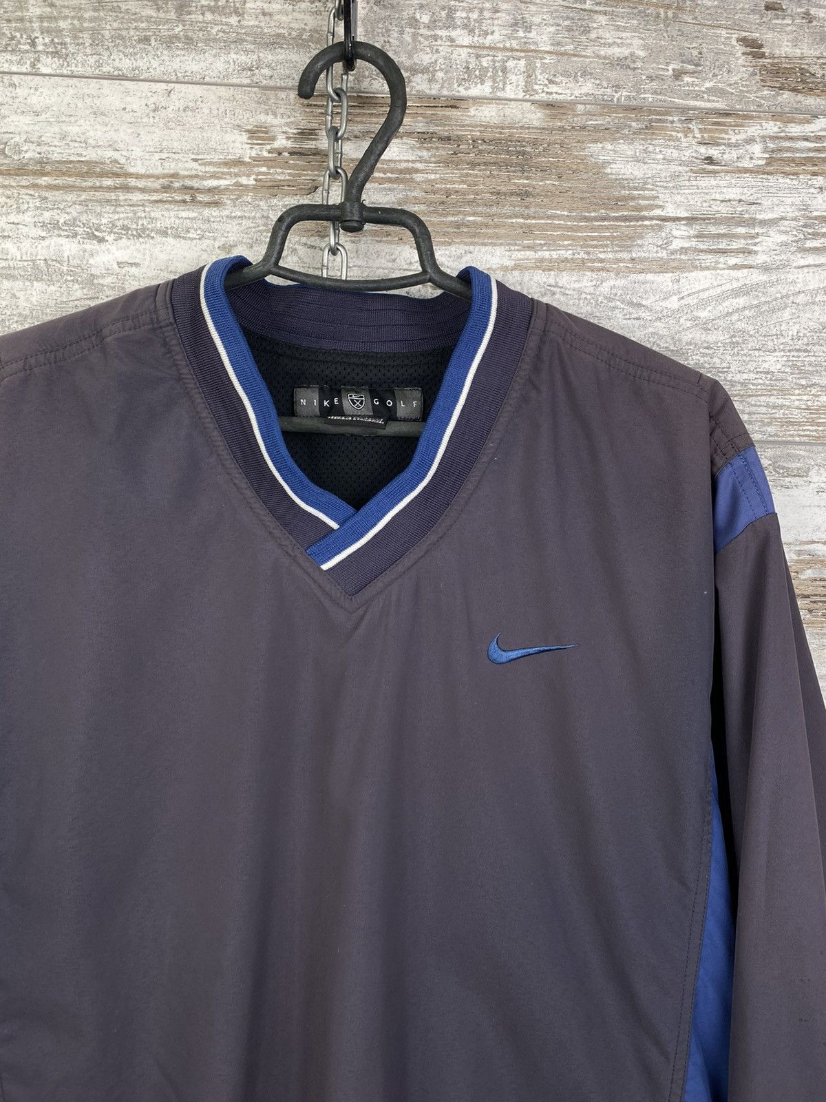 Nike × Vintage Mens Vintage Distressed Nike court nylon sweatshirt jacket Size US M / EU 48-50 / 2 - 2 Thumbnail
