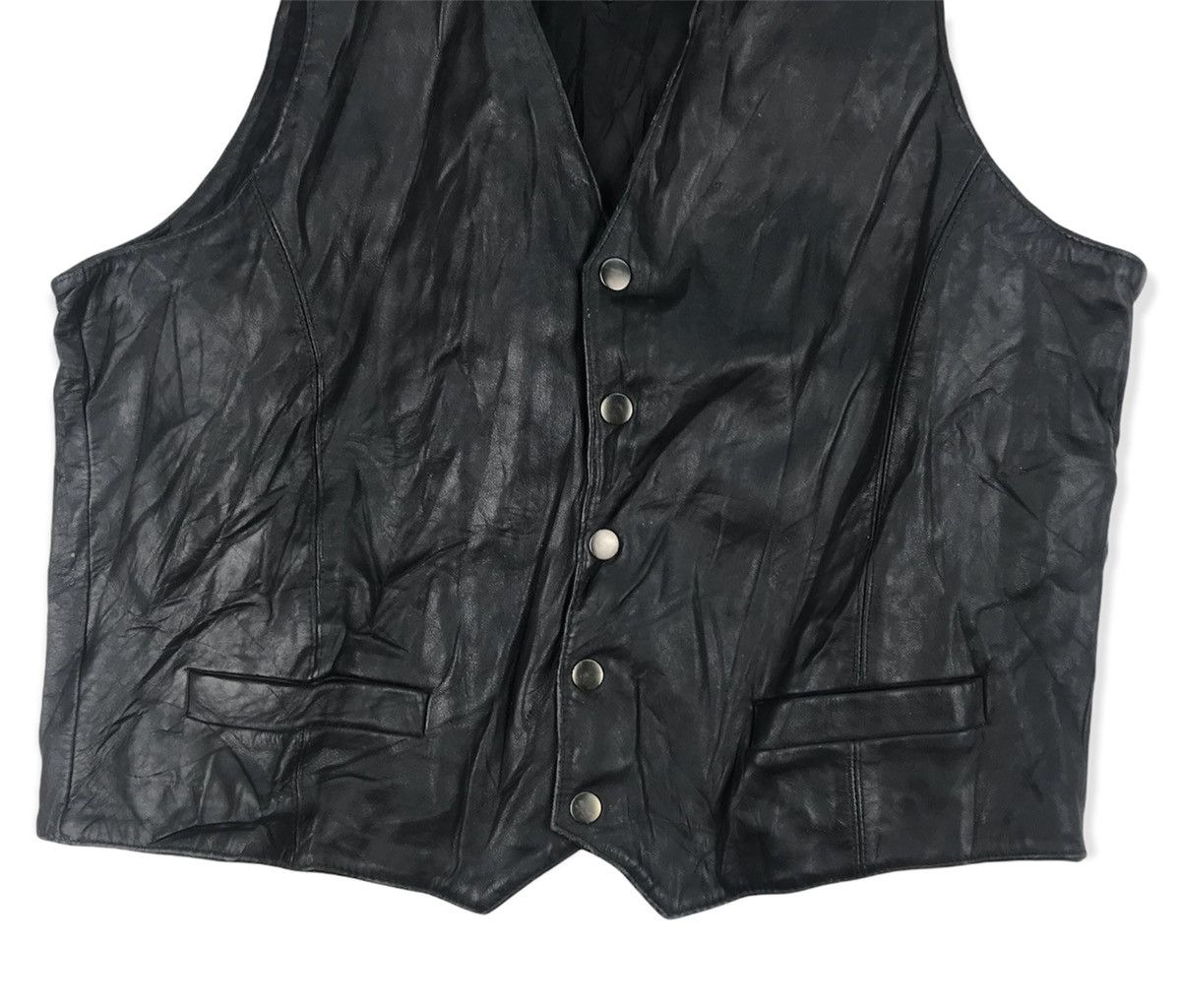 Genuine Leather Vintage Tobel Motorcycle Leather Vest Size US L / EU 52-54 / 3 - 3 Thumbnail