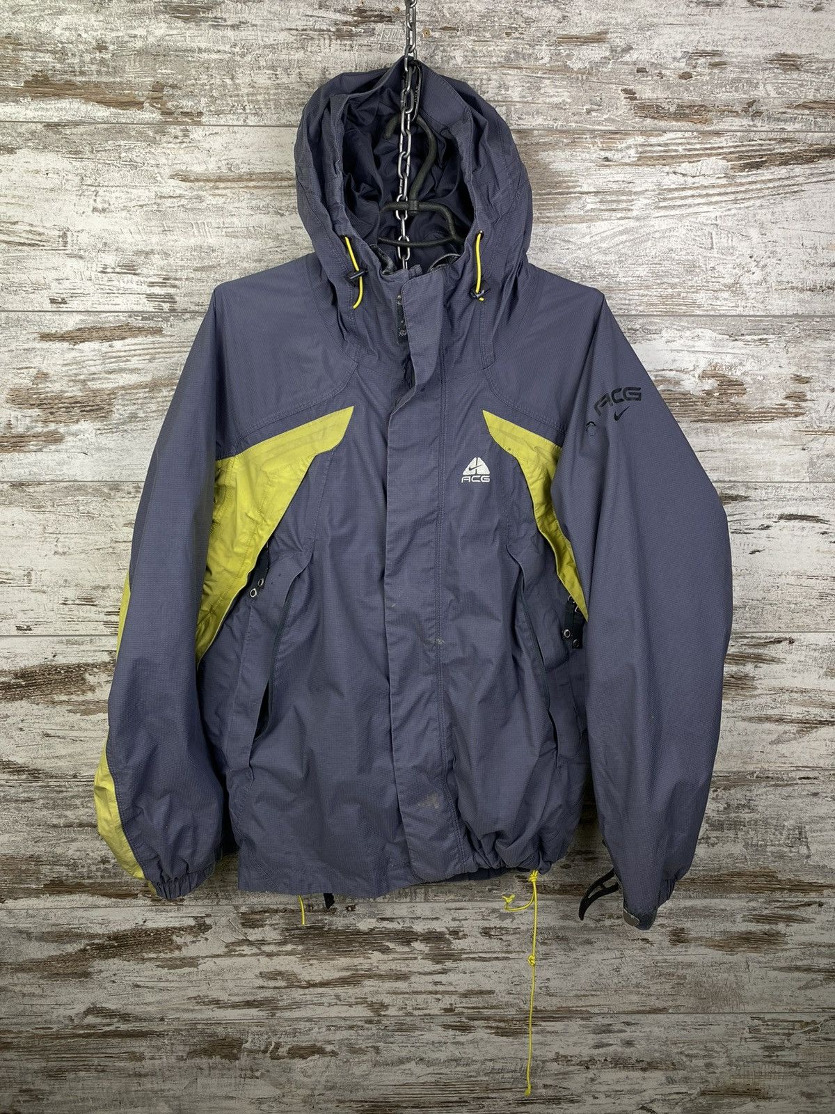 Pre-owned Nike X Nike Acg Vintage Nike Acg Storm-fit Mountain Gorpcore Y2k Jacket In Grey/yellow