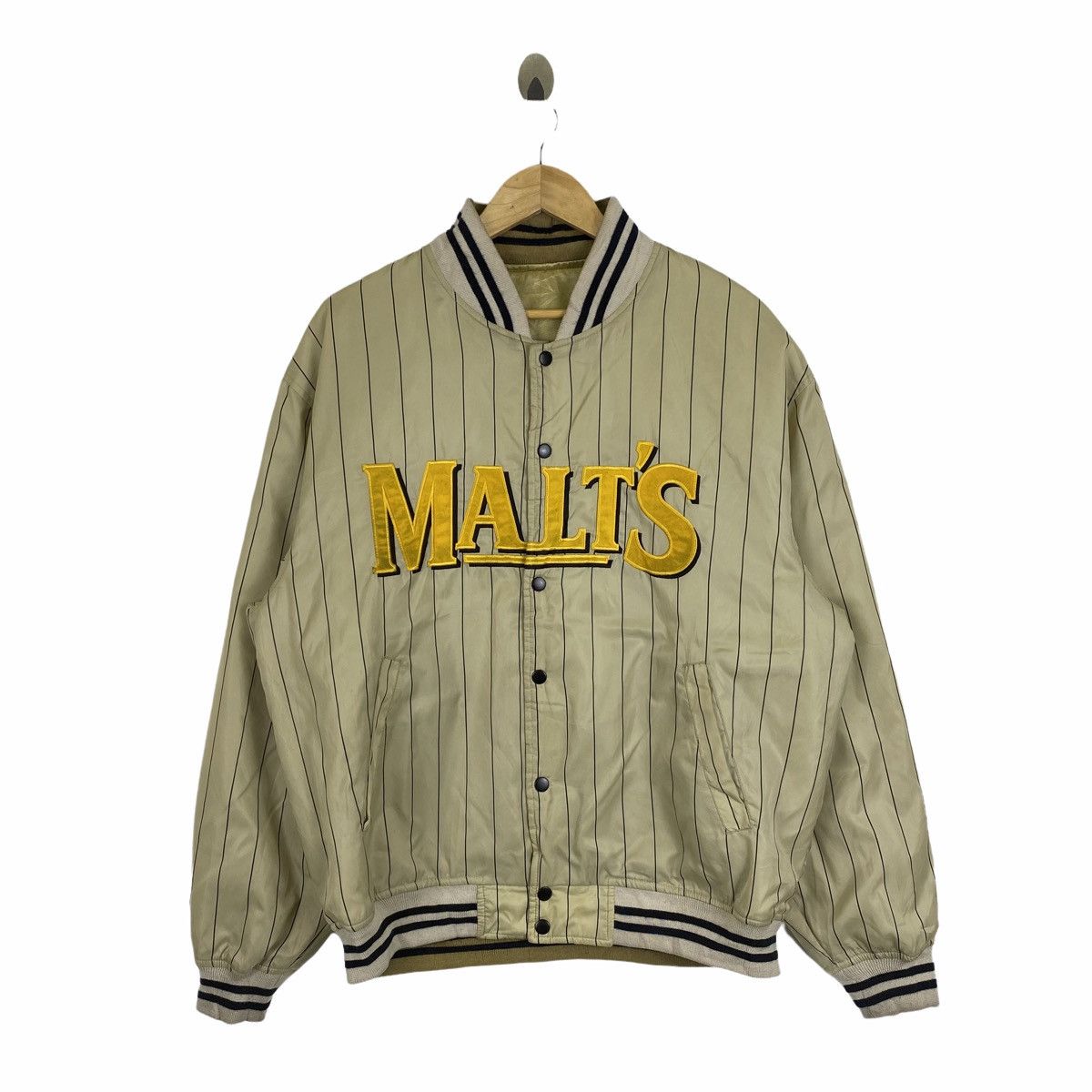 Vintage MALT’S Big Logo Reversible Bomber Varsity Jacket