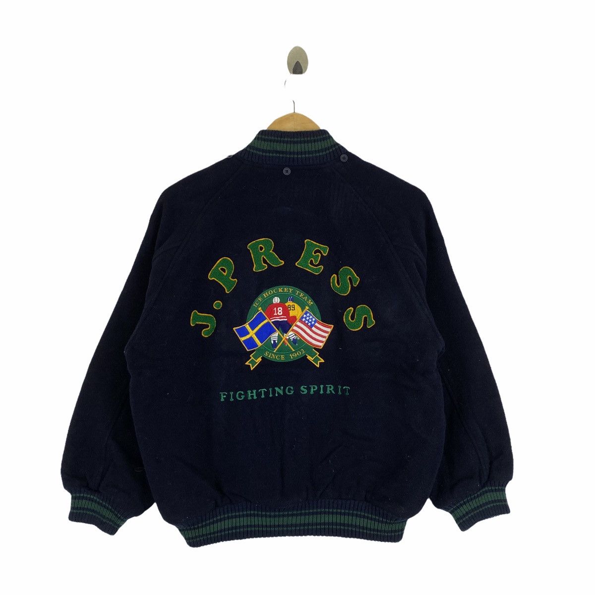 J. Press Vintage J. PRESS Ice Hockey Team 1902 Wool Varsity Jacket Size US S / EU 44-46 / 1 - 1 Thumbnail