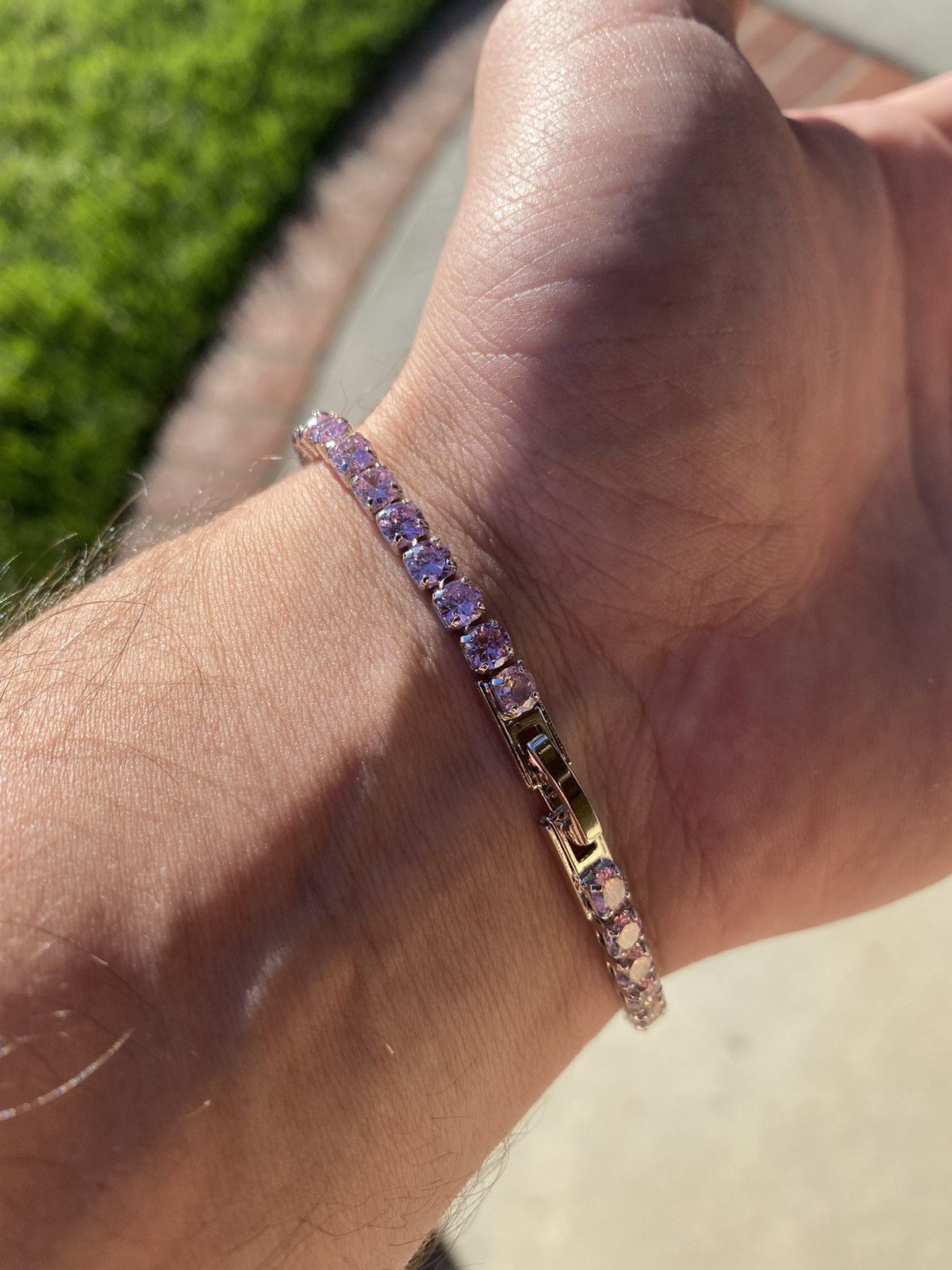 Other Pink Diamond Tennis Bracelet (Cz VVS1) Size ONE SIZE - 2 Thumbnail