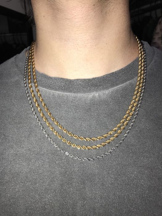 Gold 14k Gold + Silver Chain Necklaces (PVD) Grailed