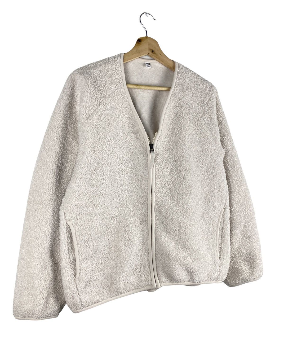Japanese Brand STEAL 🔥 Uniqlo Sherpa Zipper Cardigan Jacket Size US L / EU 52-54 / 3 - 2 Thumbnail