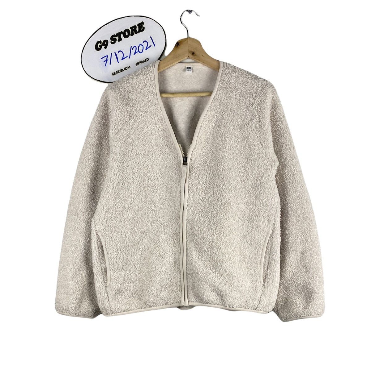 Japanese Brand STEAL 🔥 Uniqlo Sherpa Zipper Cardigan Jacket Size US L / EU 52-54 / 3 - 1 Thumbnail