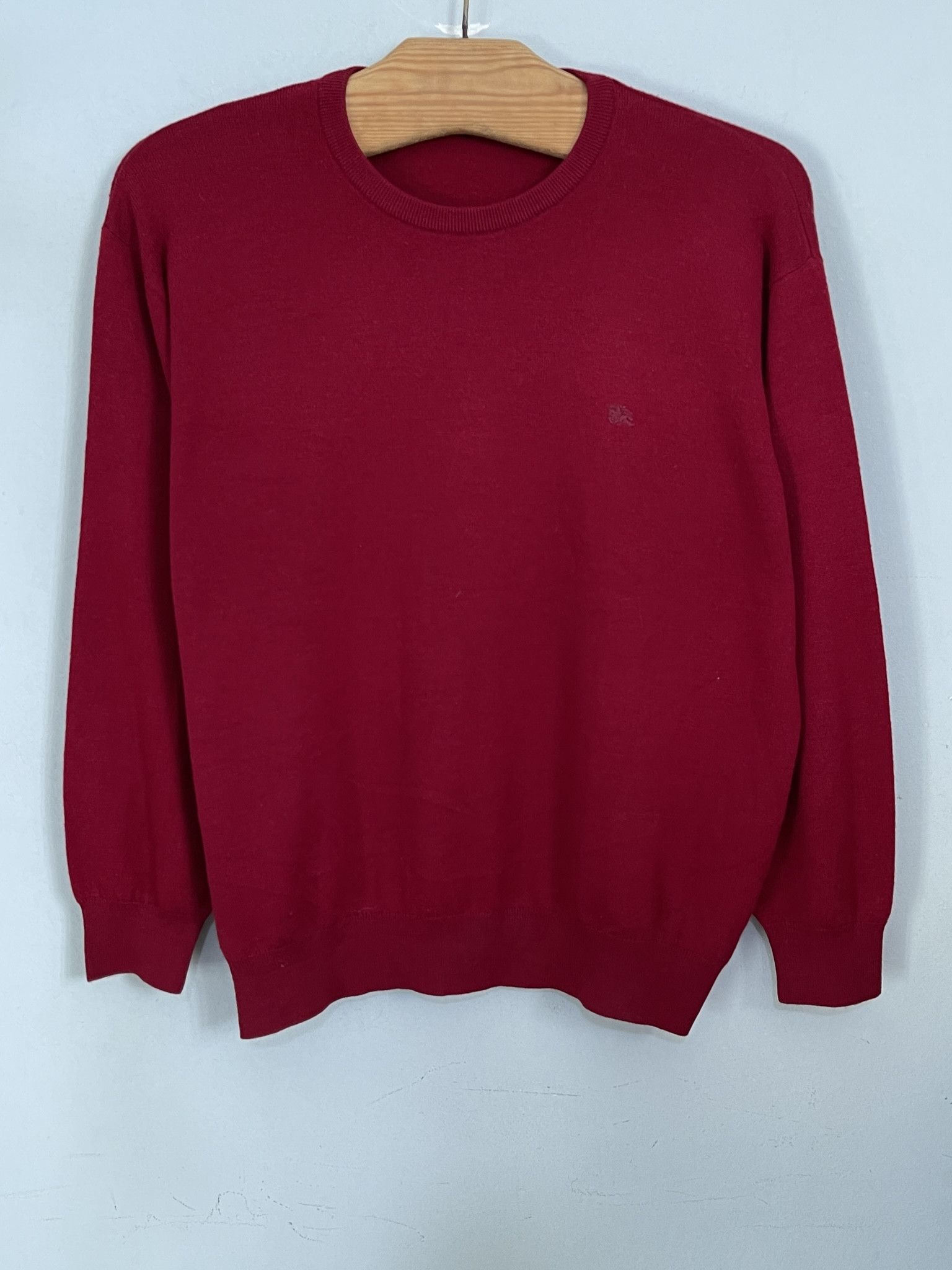 🔥 Burgundy Burberry sweater jumper wool size xl