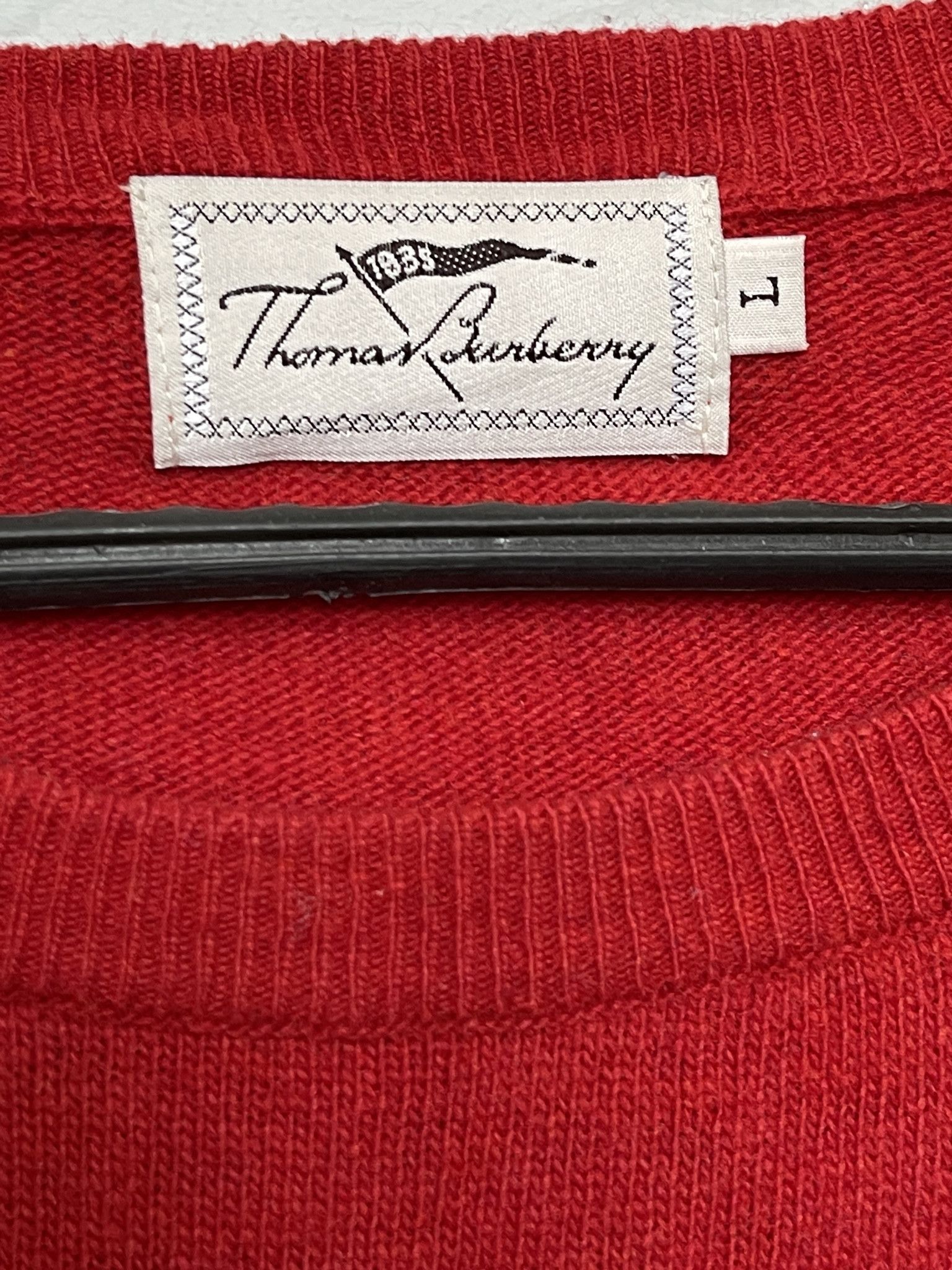 Burberry 🔥 TB Burberry sweater jumper wool size L red Size US L / EU 52-54 / 3 - 4 Thumbnail