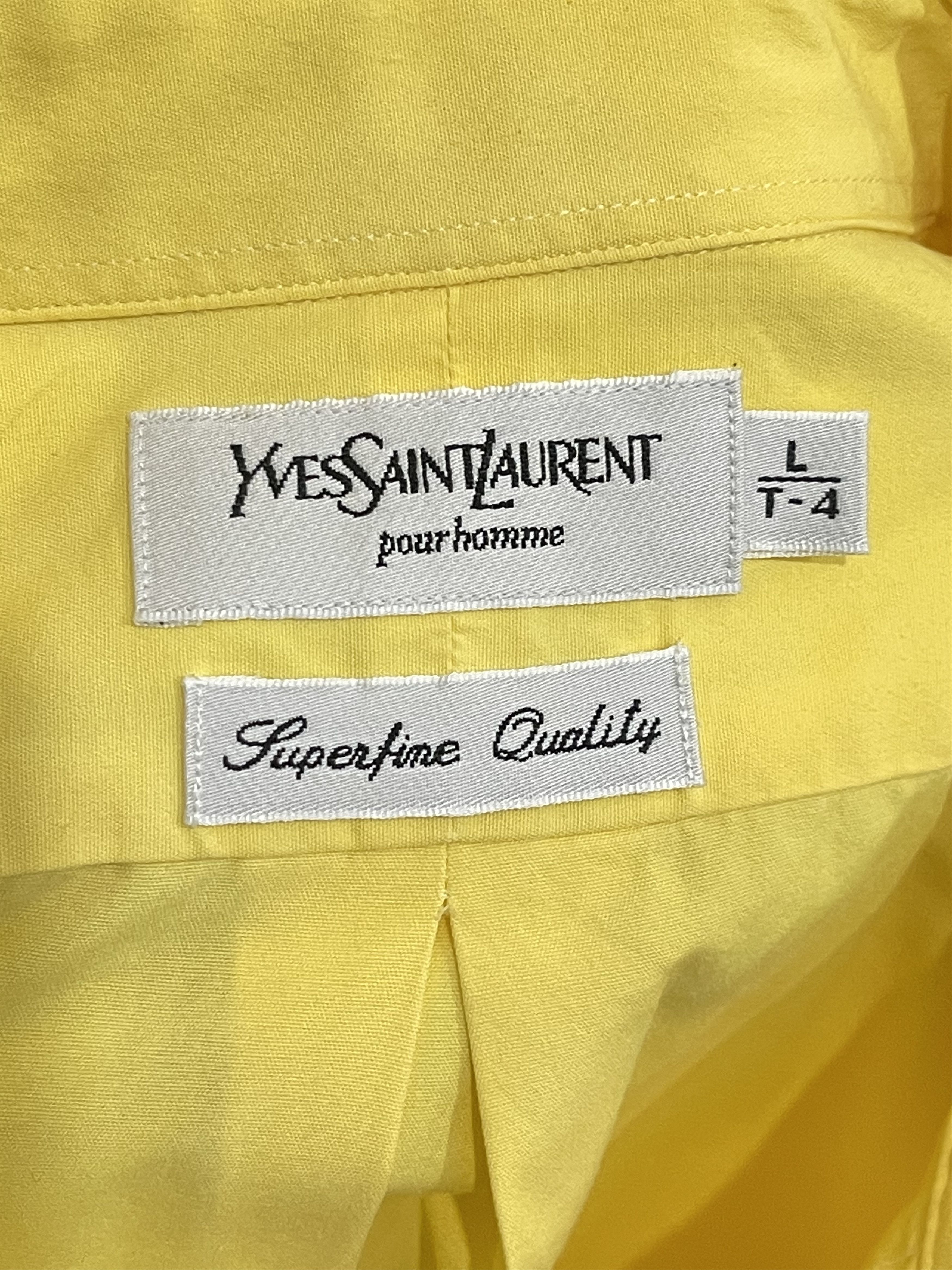 Yves Saint Laurent 🔥 yellow YSL Yves Saint Laurent cotton shirt size L Size US L / EU 52-54 / 3 - 6 Thumbnail