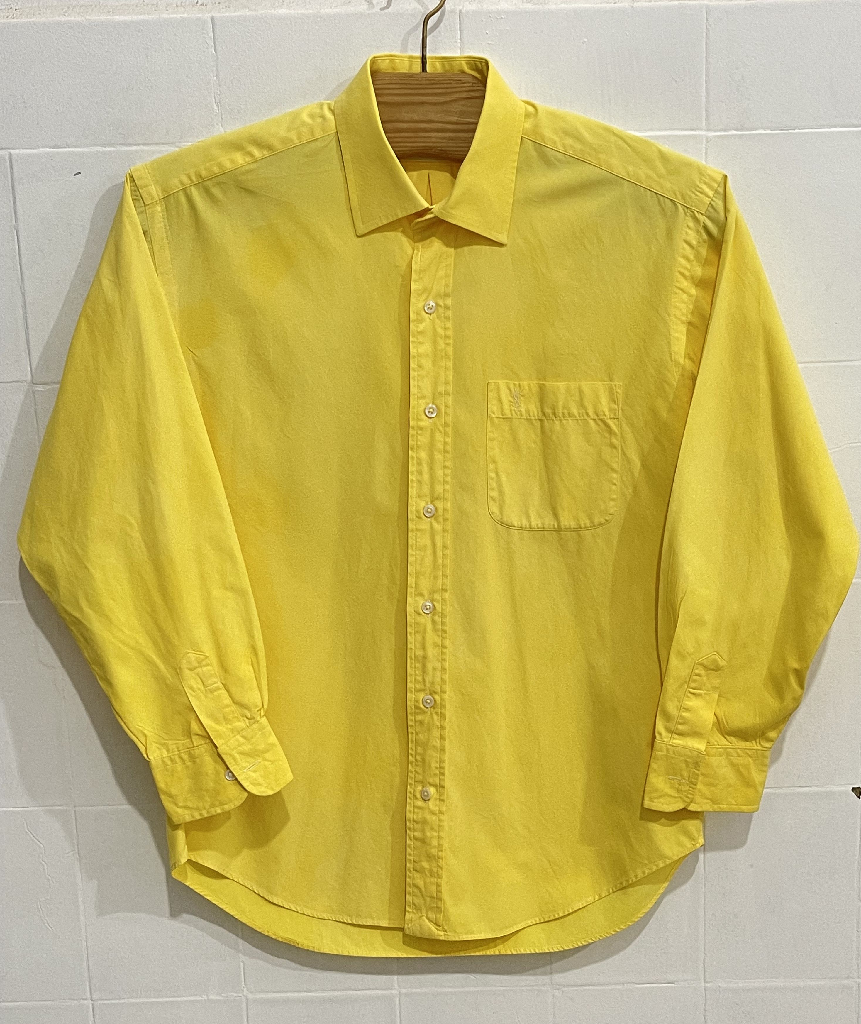 Yves Saint Laurent 🔥 yellow YSL Yves Saint Laurent cotton shirt size L Size US L / EU 52-54 / 3 - 1 Thumbnail