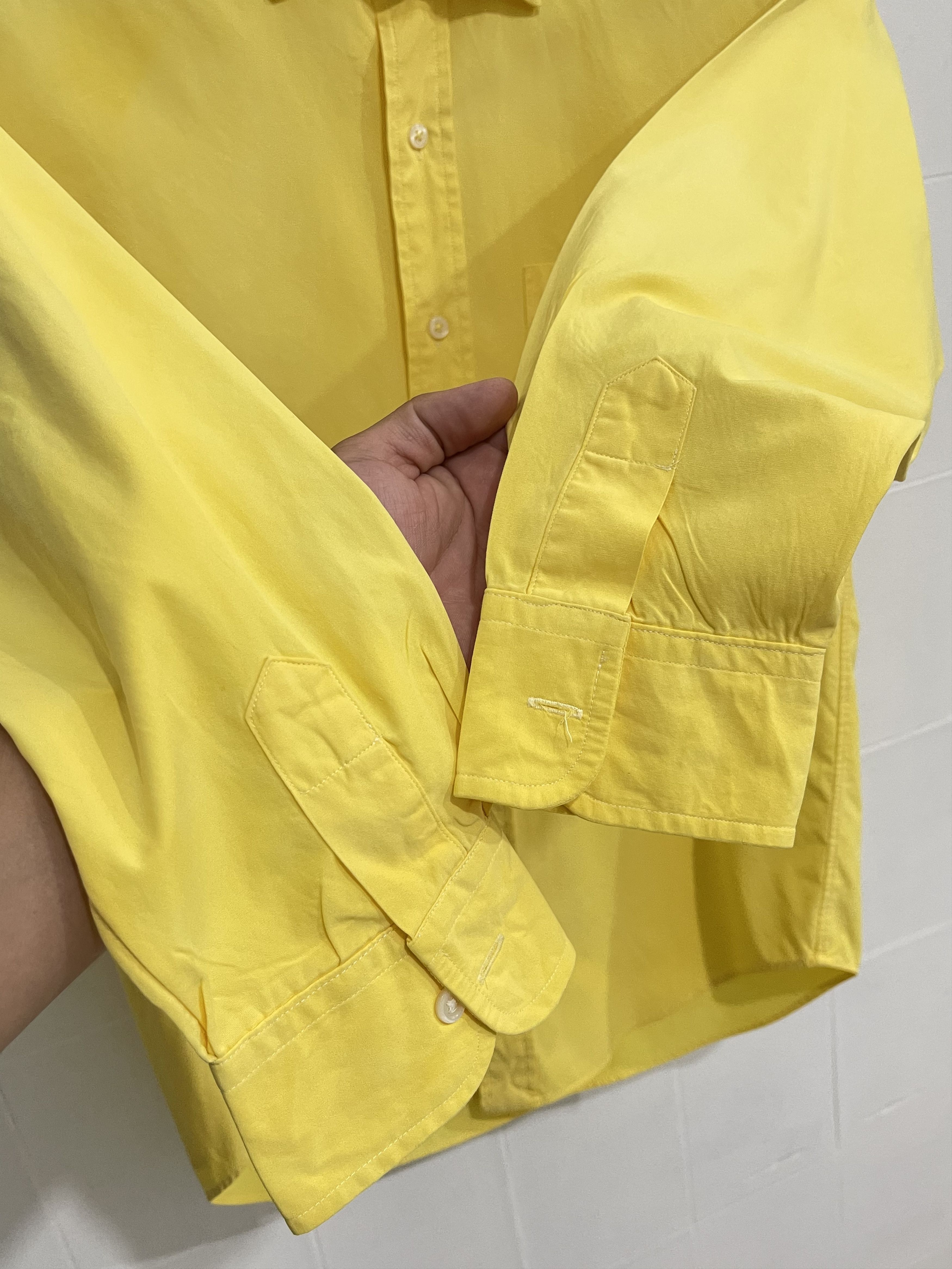 🔥 yellow YSL Yves Saint Laurent cotton shirt size L