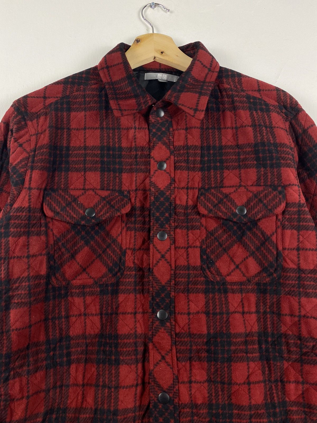 Flannel Vintage Uniqlo Puffer Shadow Plaid Checkered Flannel Jacket Size US M / EU 48-50 / 2 - 6 Thumbnail