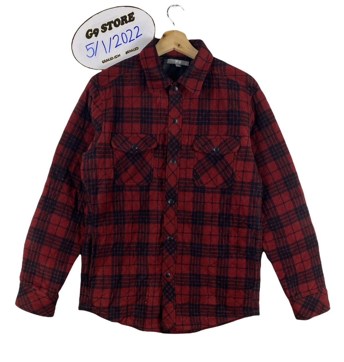 Flannel Vintage Uniqlo Puffer Shadow Plaid Checkered Flannel Jacket Size US M / EU 48-50 / 2 - 1 Thumbnail