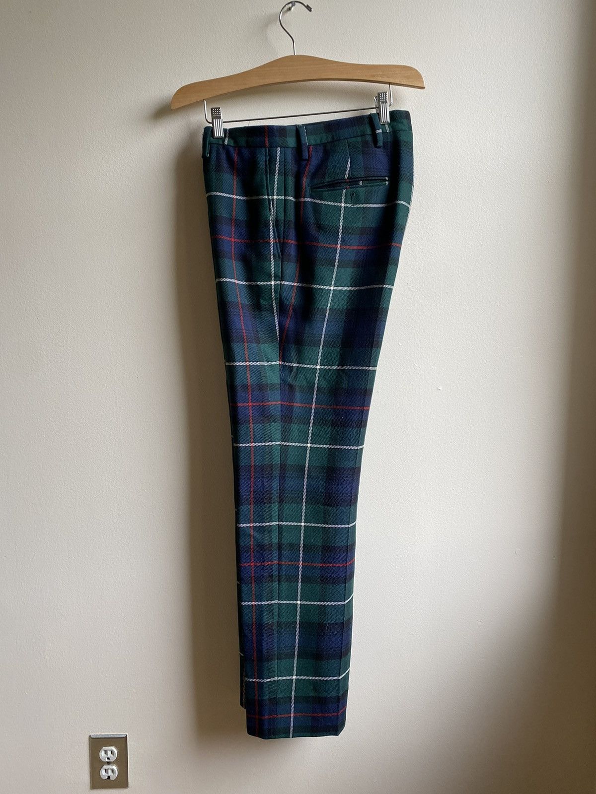 Burberry Hanover Green Wool Trousers