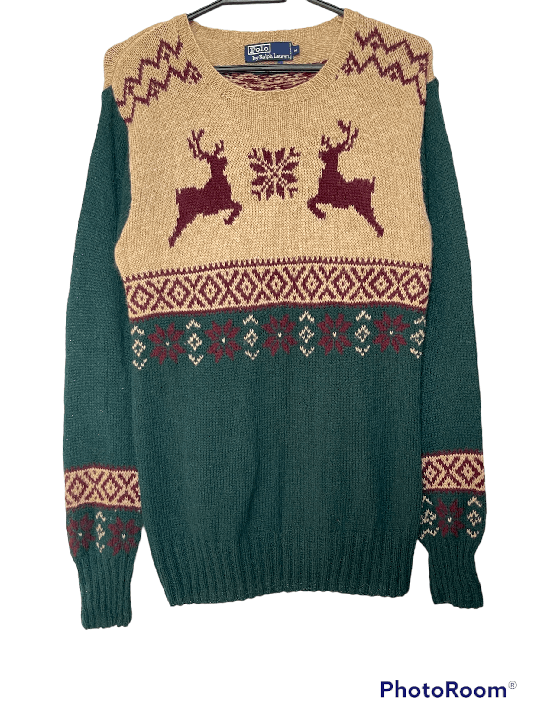 🔥polo Ralph Lauren sweater jumper hand knitted wool size M