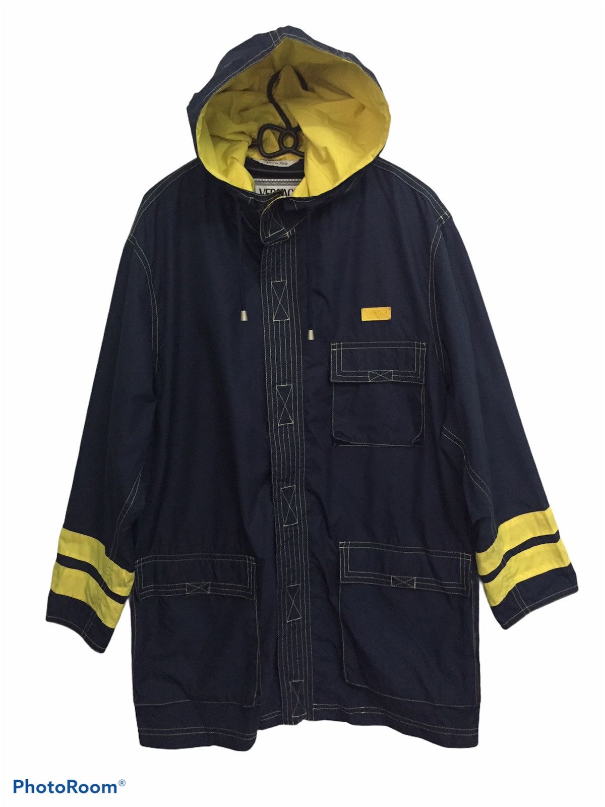 image of Versace Sport Nylon Jacket Hoodie Made In Italy, Men's (Size Medium)