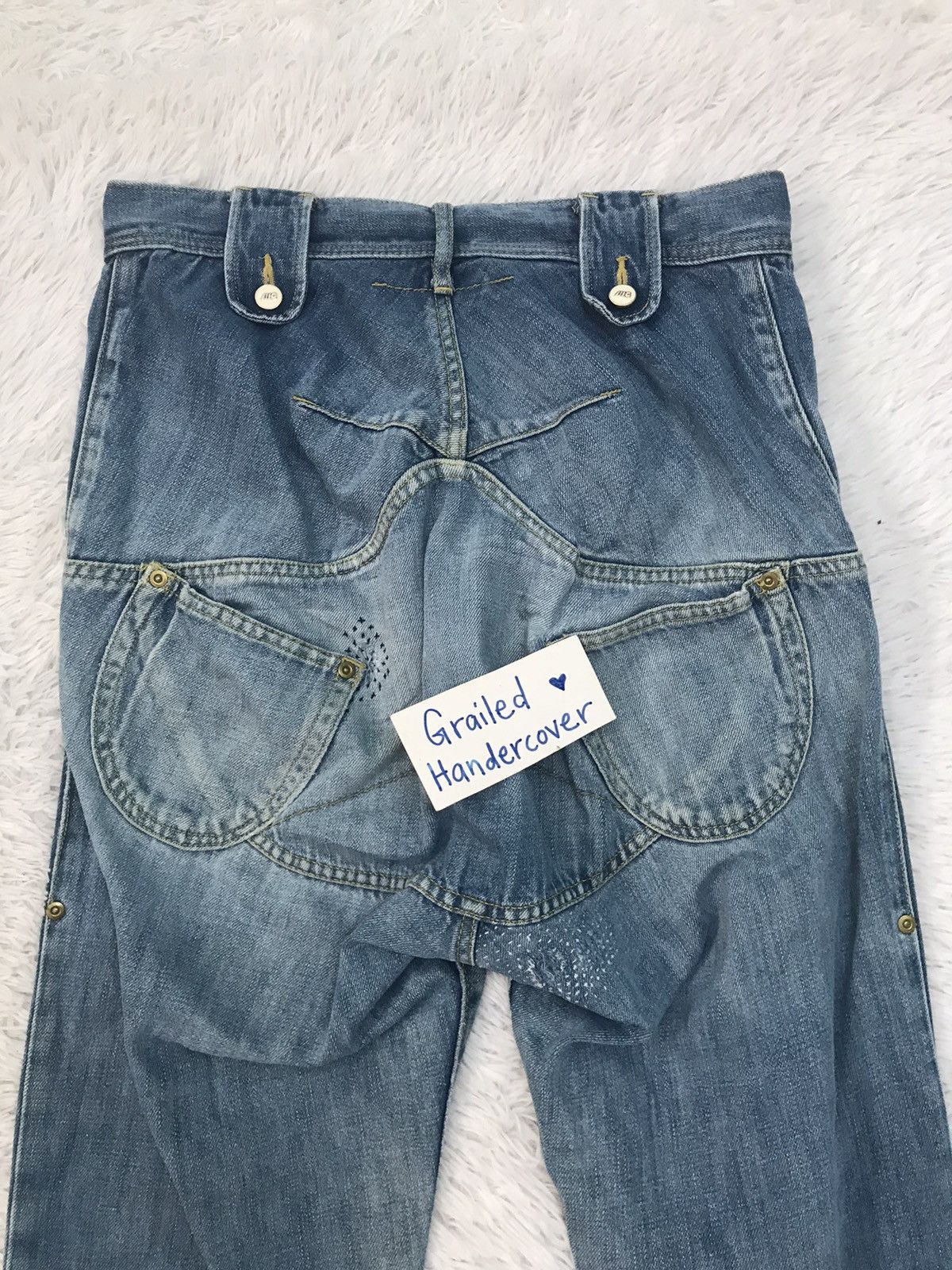 Issey Miyake Mercibeaucoup Issey Miyake Denim Pant With Patches Size US 31 - 10 Thumbnail